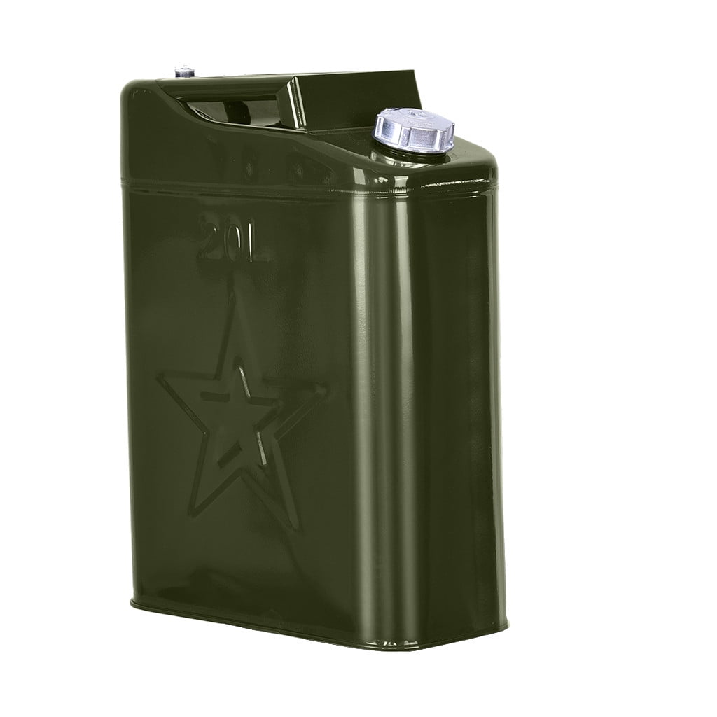 PMUYBHF Can 20L Liter (5 Gallon Gal) Backup Steel Tank F-uel Gasoline G-reen