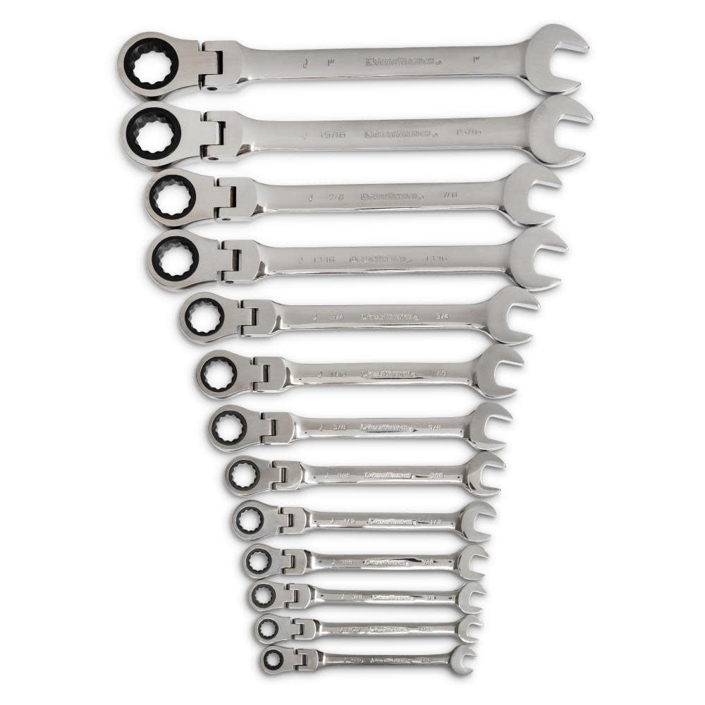 GearWrench 9702 13-Piece SAE Flex-Head Combination Ratcheting Wrench Set