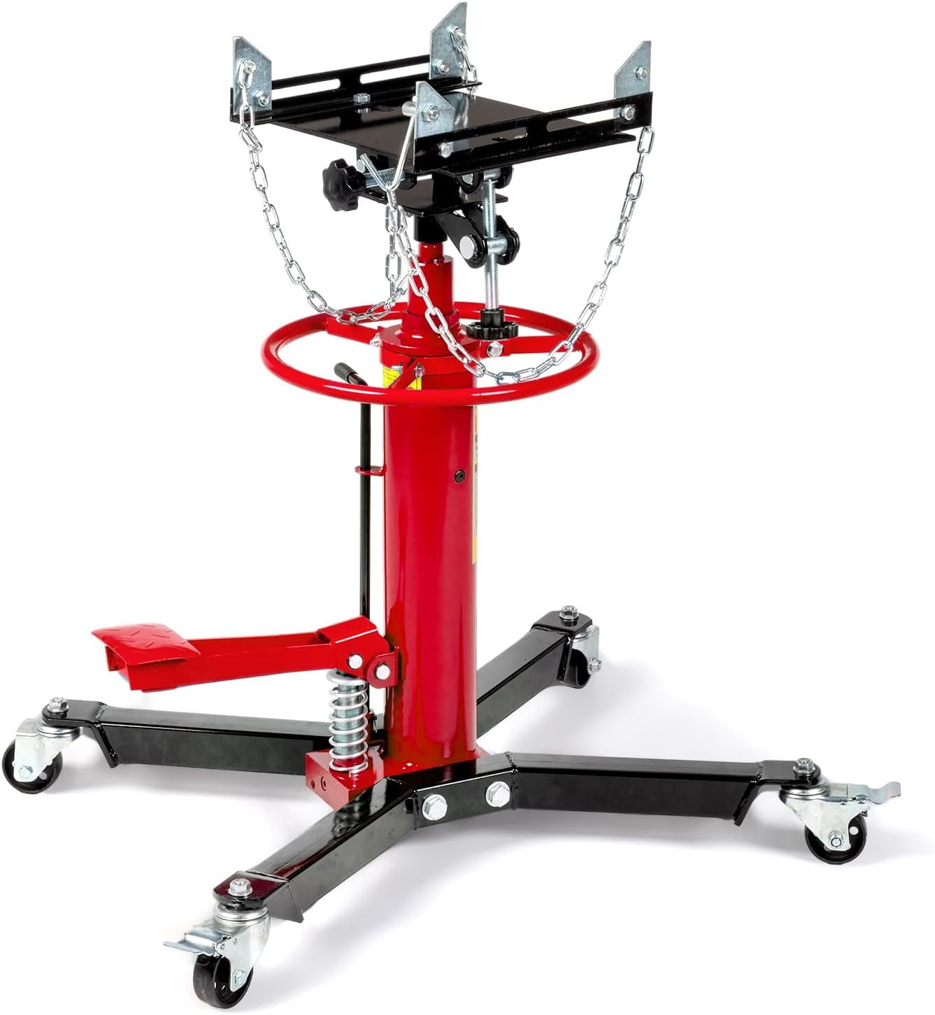 TUFFIOM Transmission Jack, 1,100 lbs 1/2-Ton Hydraulic 2-Stage High Lift Vertical Telescoping Floor Jack Stand, 34