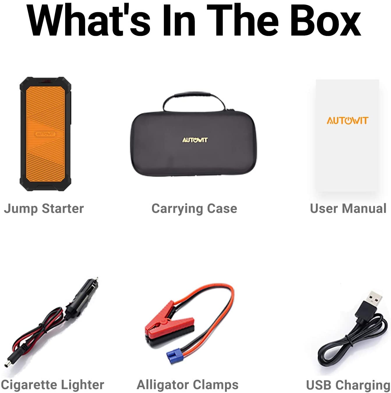 SuperCap 2 Portable Car Jump Starter, 12V Super Capacitor Jump Starter (Up to 7.0L Gas, 4.0L Diesel Engine), Super Safe Battery-Less Jump Starter with Carrying Case and Quick Charge, Orange