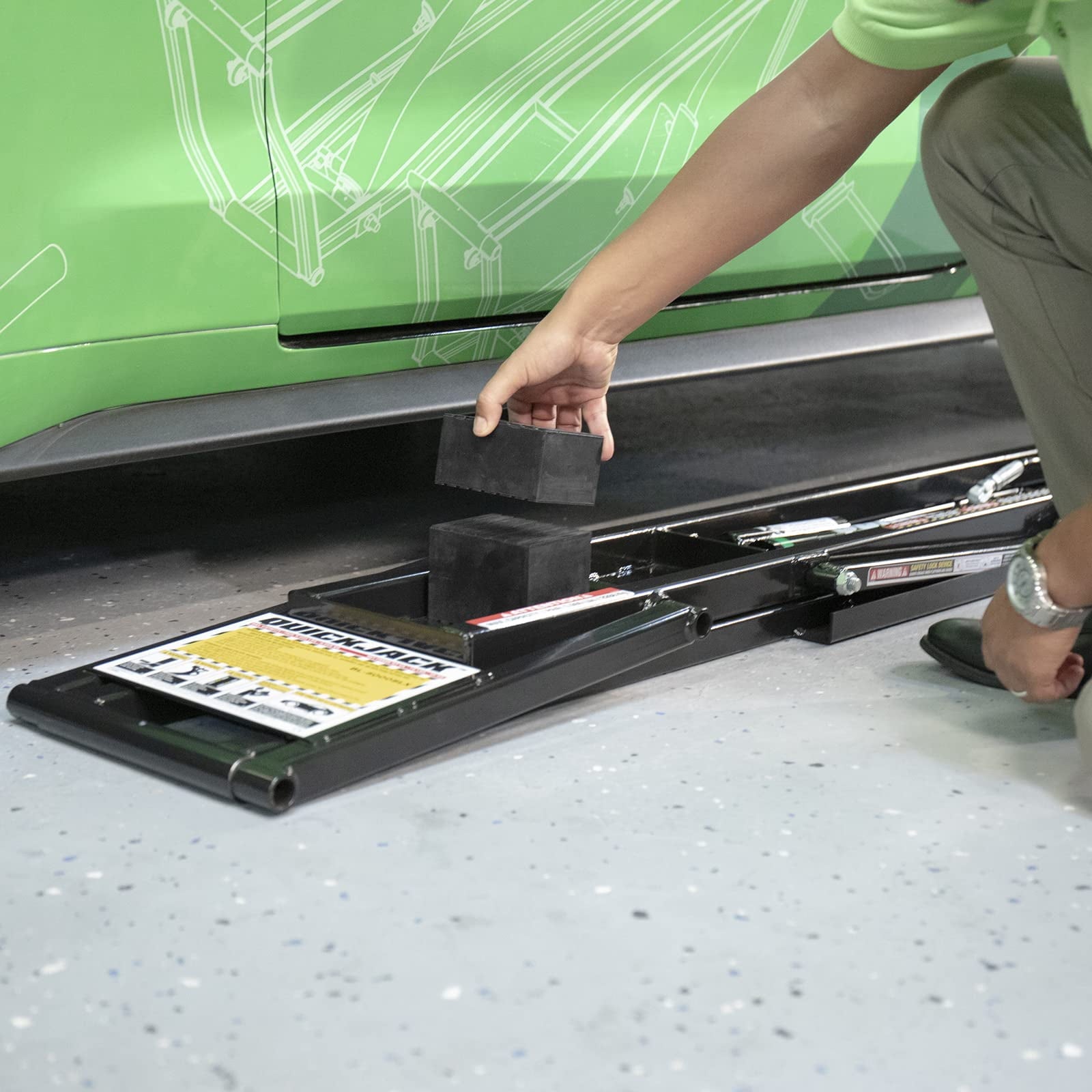 QuickJack 7000TLX -7,000lb Capacity -Extended-Length Portable Car Lift Bundle with 110V Power Unit