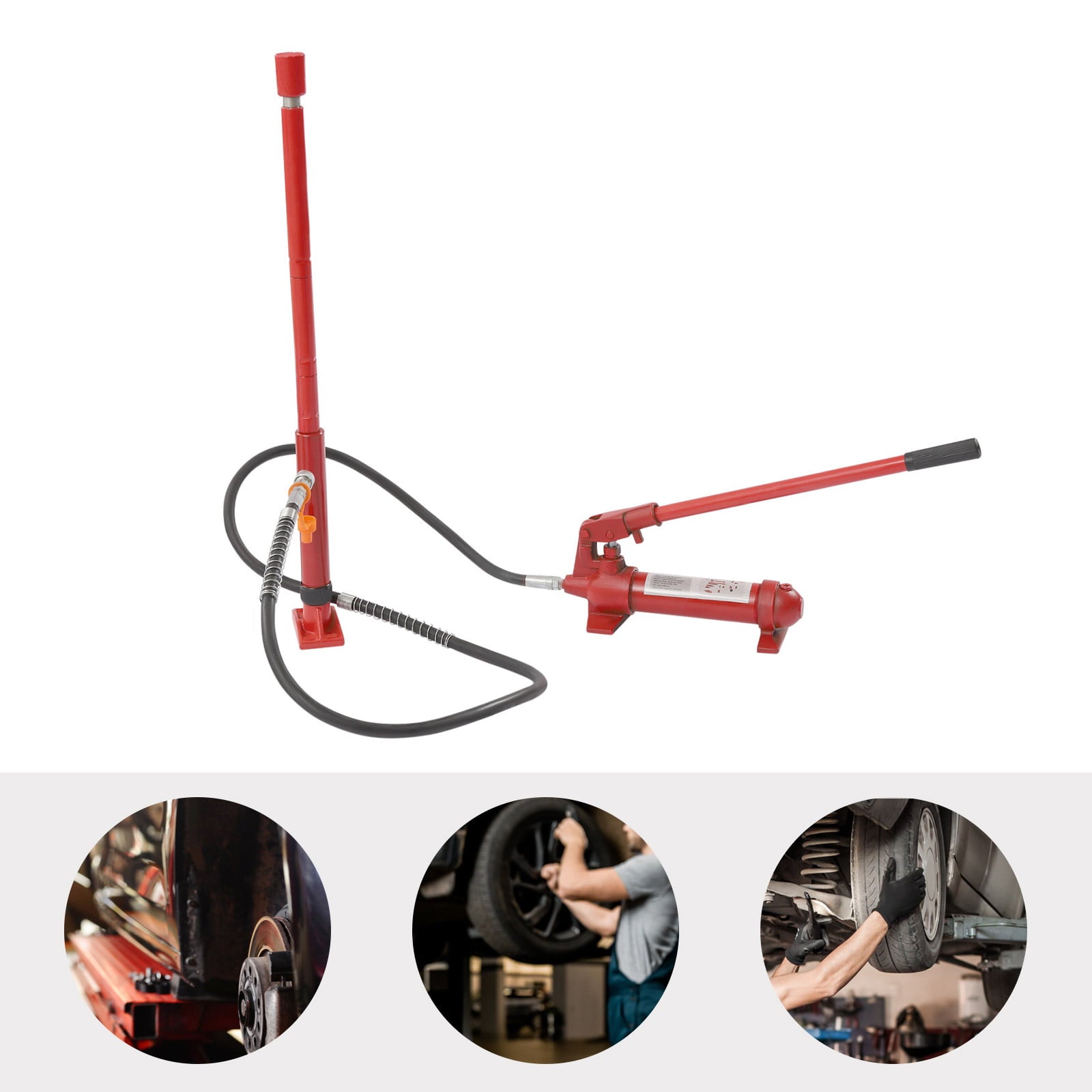 Miumaeov 6 Ton Porta Power Kit, 72 in Oil Hose Hydraulic Car Jack Ram 4.92 inch Lifting Height Autobody Frame Repair Power Tools for Loadhandler Truck Bed Unloader Farm