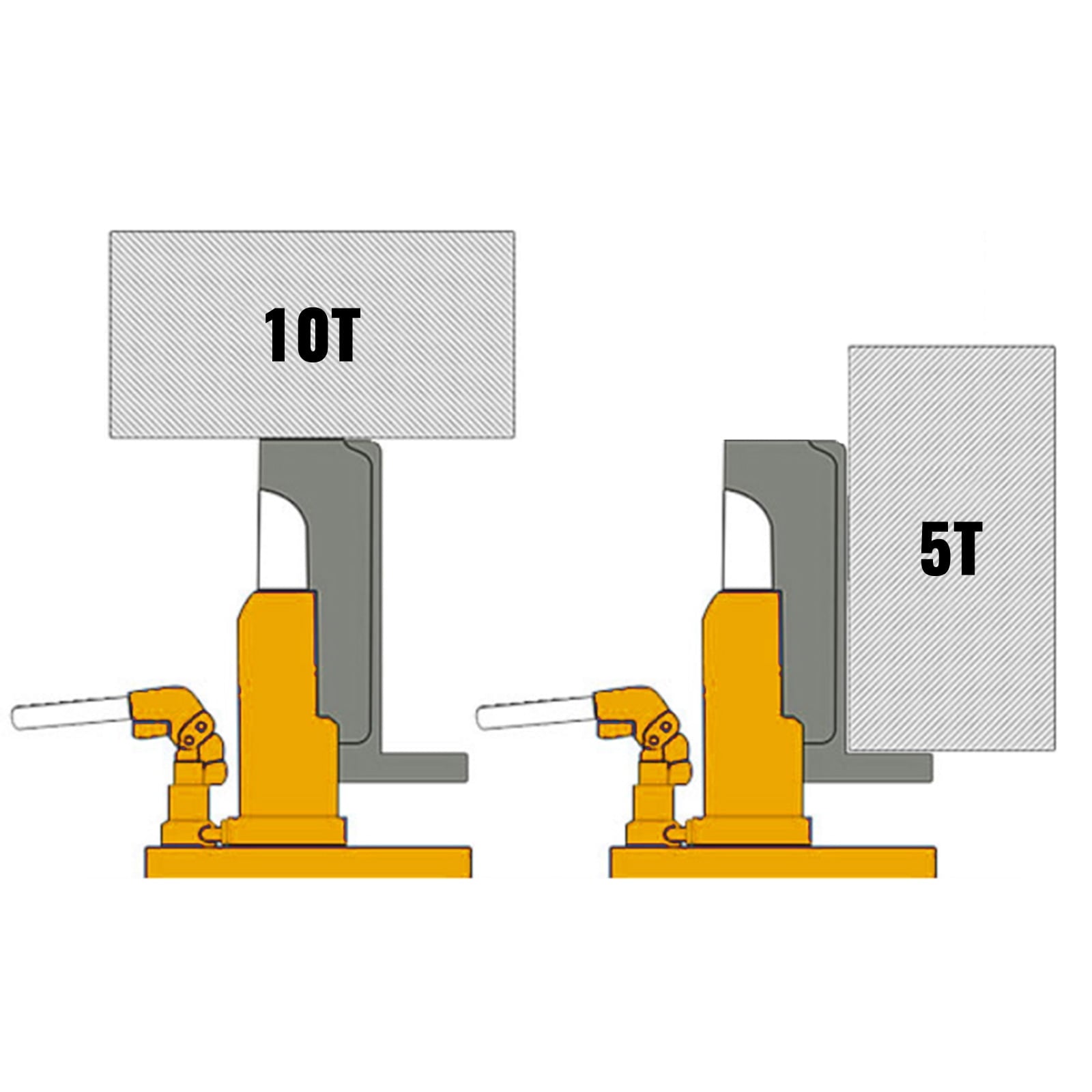 VEVOR Toe Jack Lift Hydraulic Machine Toe Jack Lift Air Hydraulic Toe Jack Proprietary Heat-Treated Steel (10 Ton Yellow)