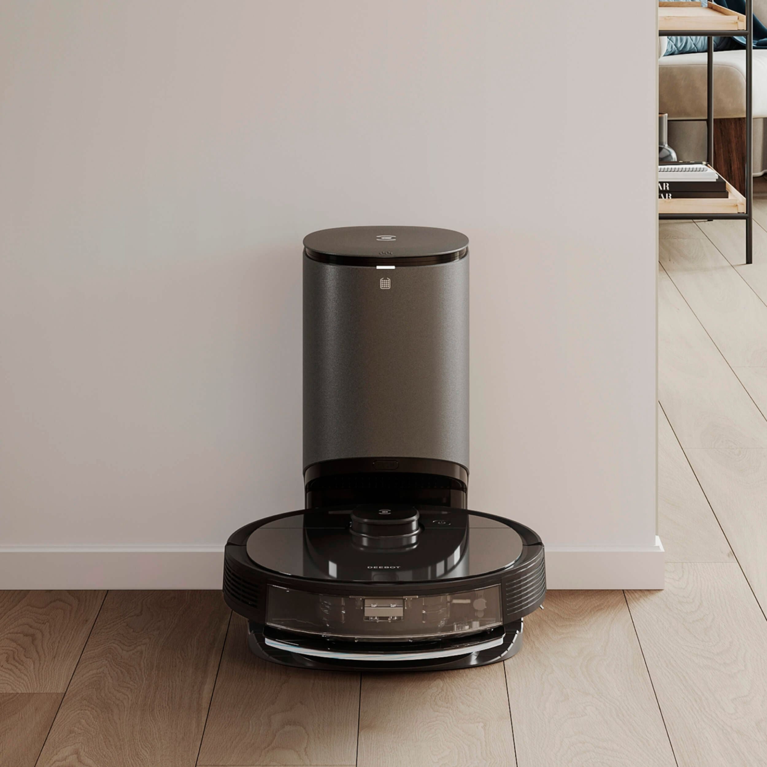 ECOVACS Robotics - DEEBOT N8+ Vacuum & Mop Robot with Advanced Laser Mapping and Auto-Empty Station - Black
