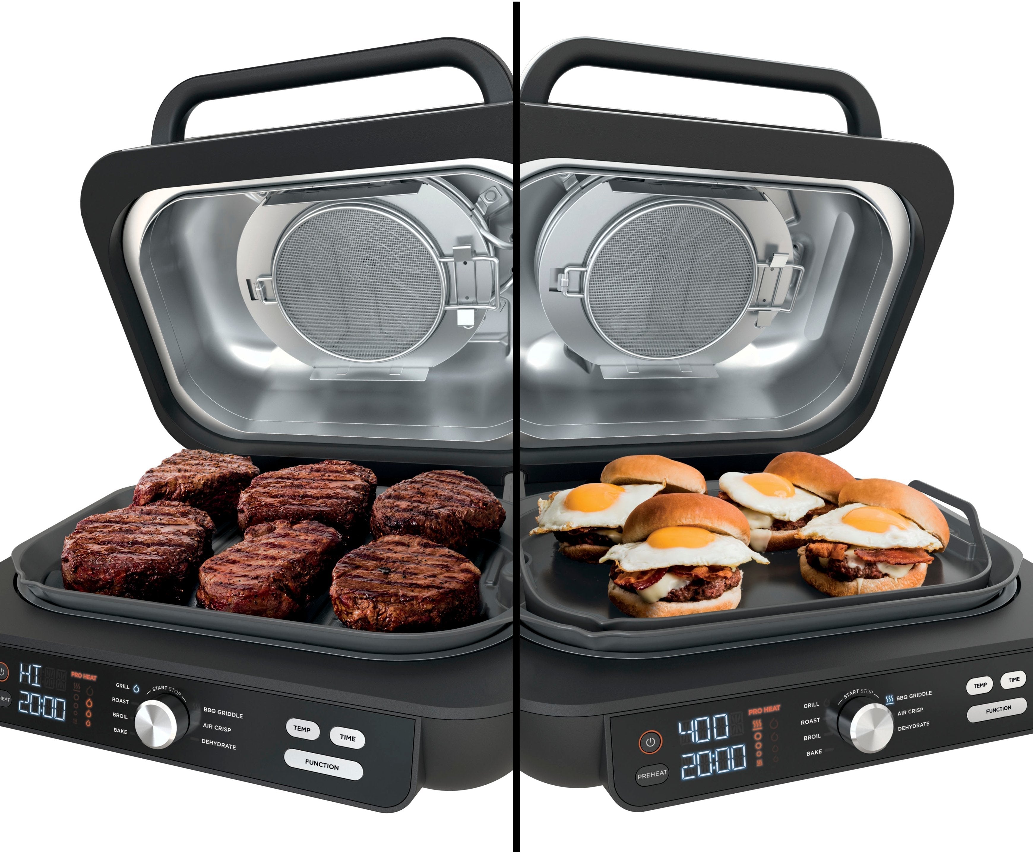 Ninja - Foodi XL Pro Indoor 7-in-1 Grill & Griddle with 4-Quart Air Fryer, Roast, Bake, Dehydrate, Broil - Silver/Black