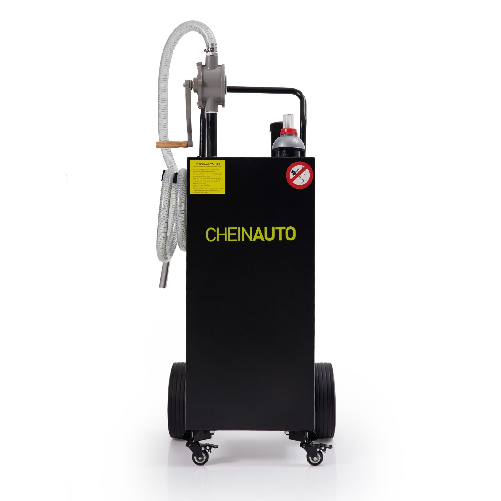 Simzone 30 Gallon Black with 2 Wheels Pump Portable Fuel Storage Tank Gasoline Diesel Fuel for Car, Lawnmower, ATV, Boat, Motorcycle