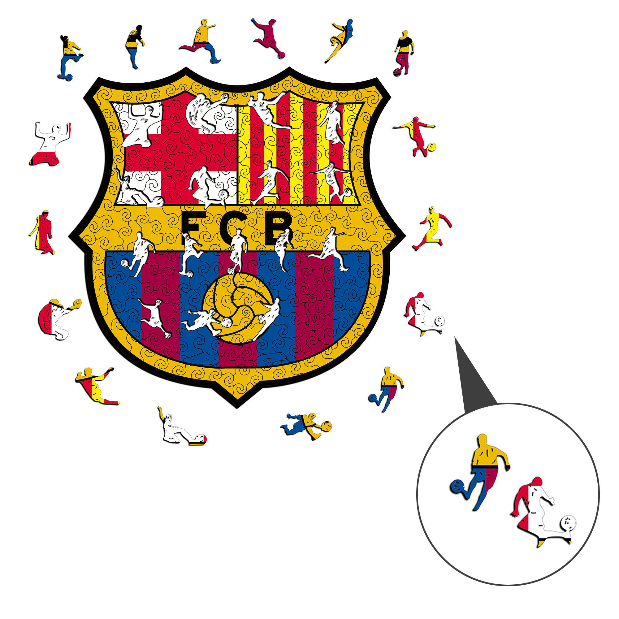 Barcelona Logo Wooden Jigsaw Puzzle