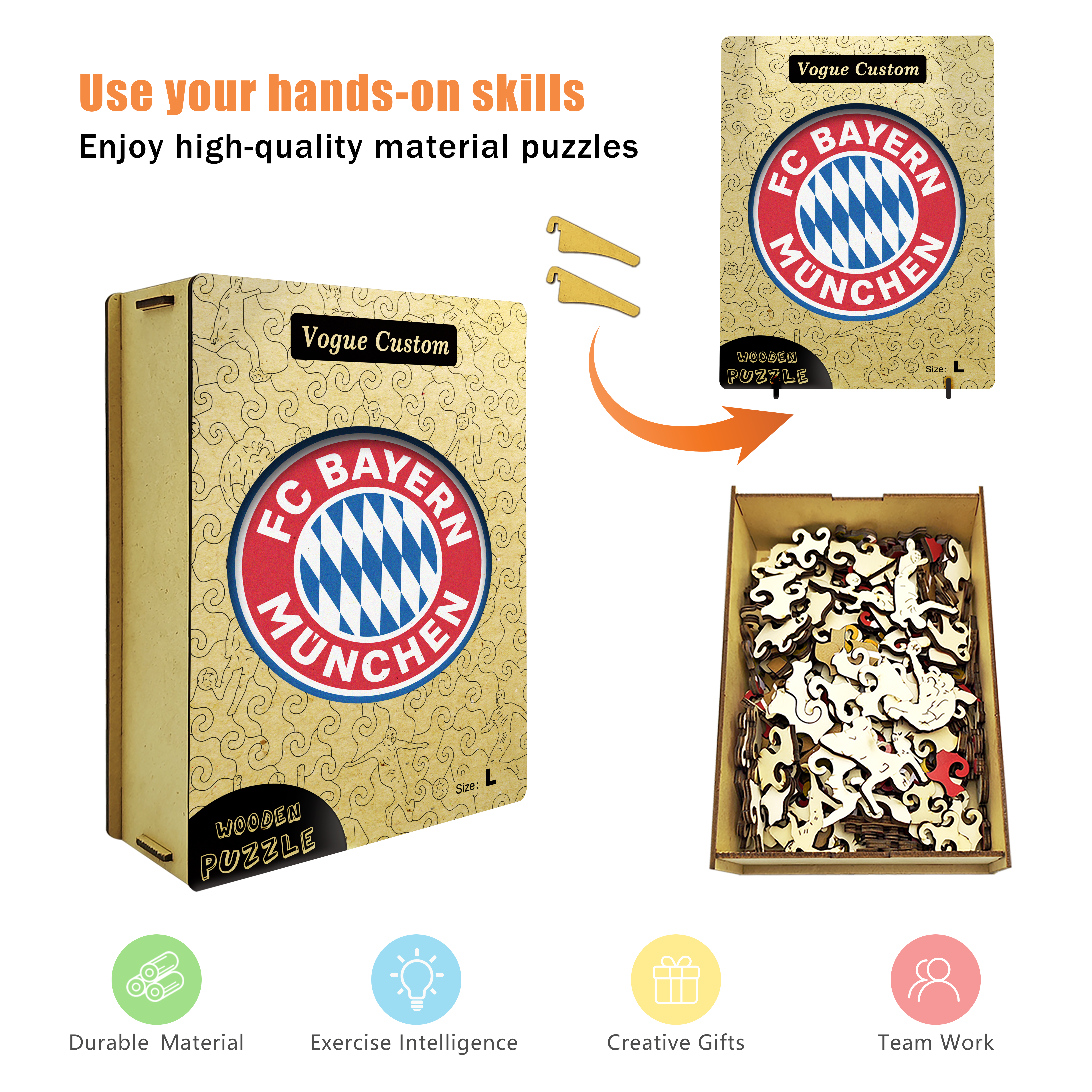 Bayern Munich Logo Wooden Jigsaw Puzzle