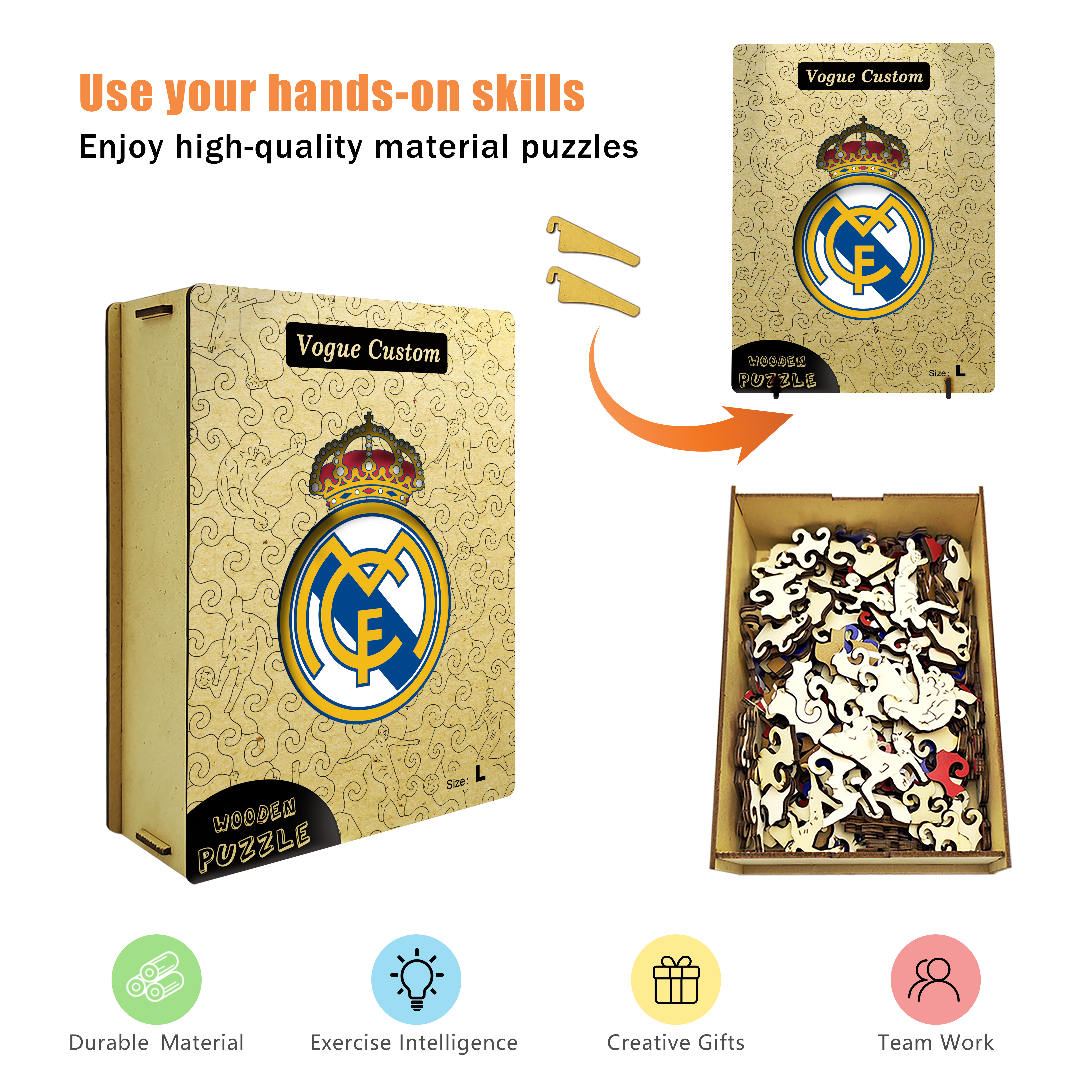 Real Madrid Logo Wooden Jigsaw Puzzle