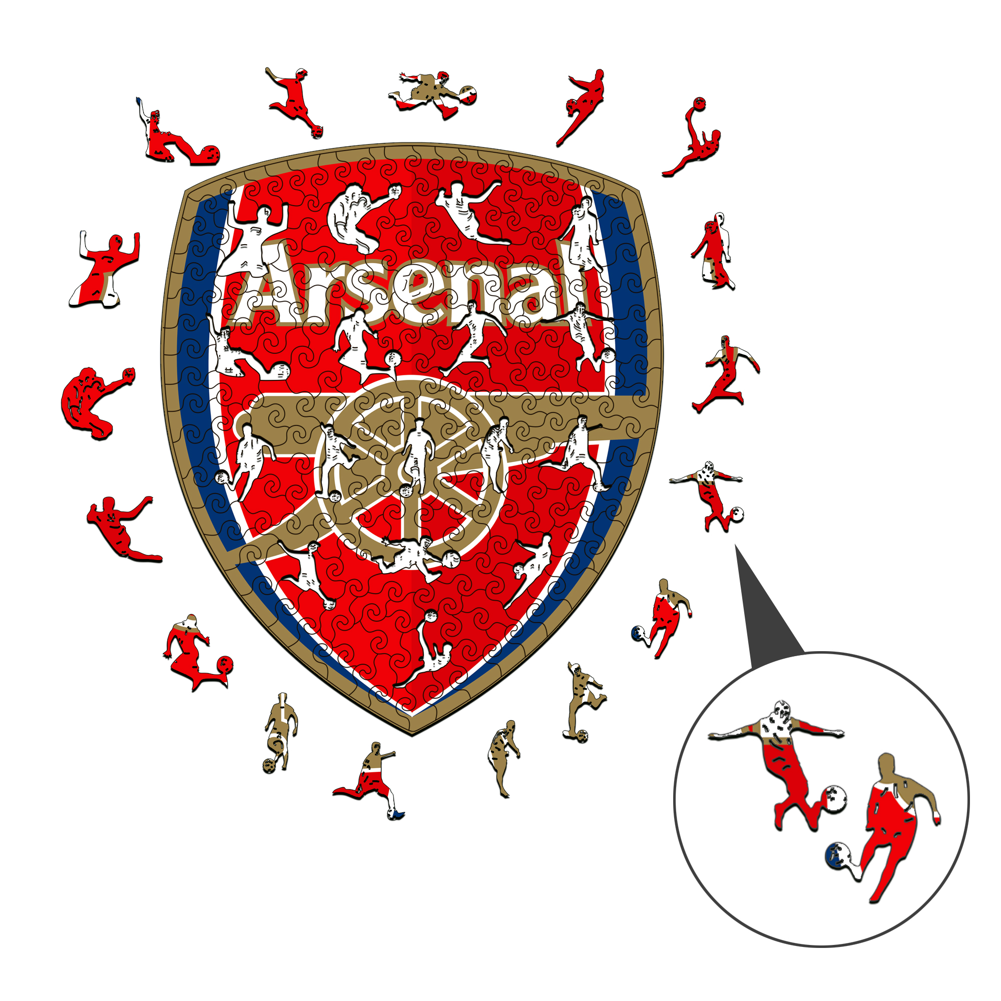 Arsenal Logo Wooden Jigsaw Puzzle