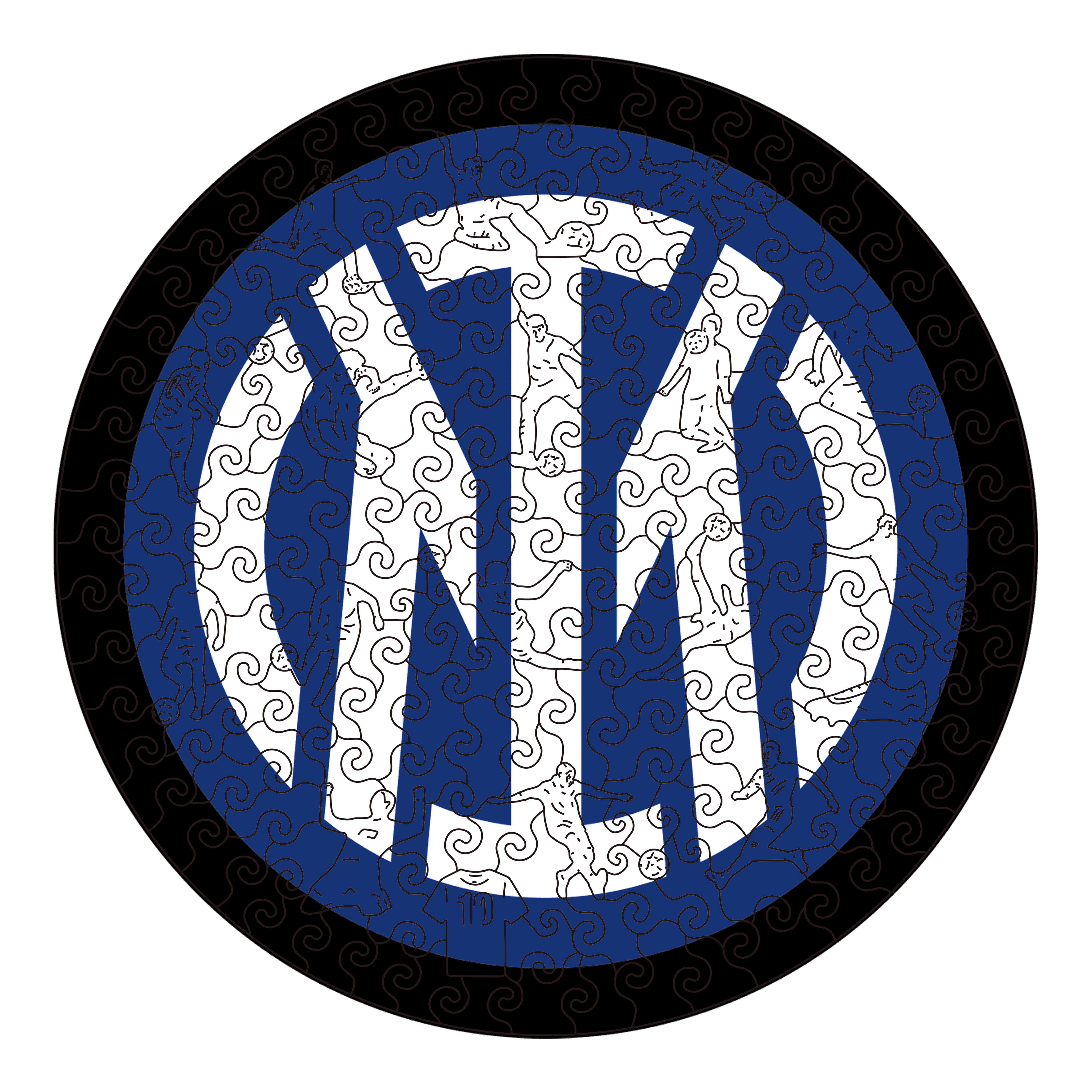 Inter Milan Logo Wooden Jigsaw Puzzle