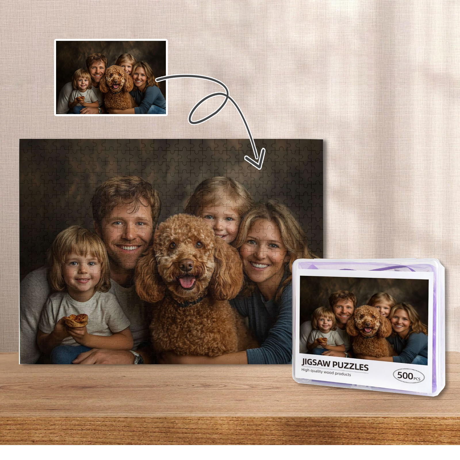 Custom Family Portrait Jigsaw Puzzle 500PCS