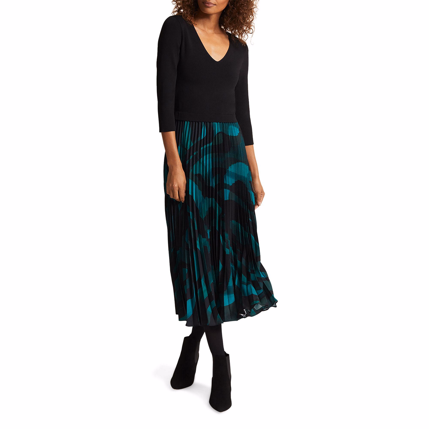Sia Swirl Pleated Dress