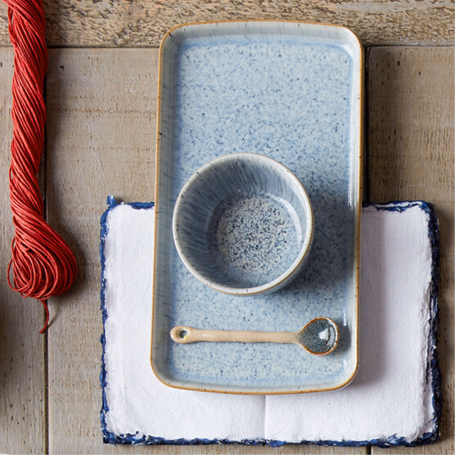 Halo Speckle Small Rectangular Platter