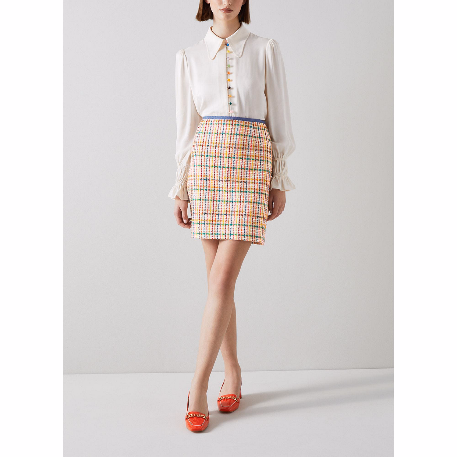 Marguerite Tweed And Denim Skirt