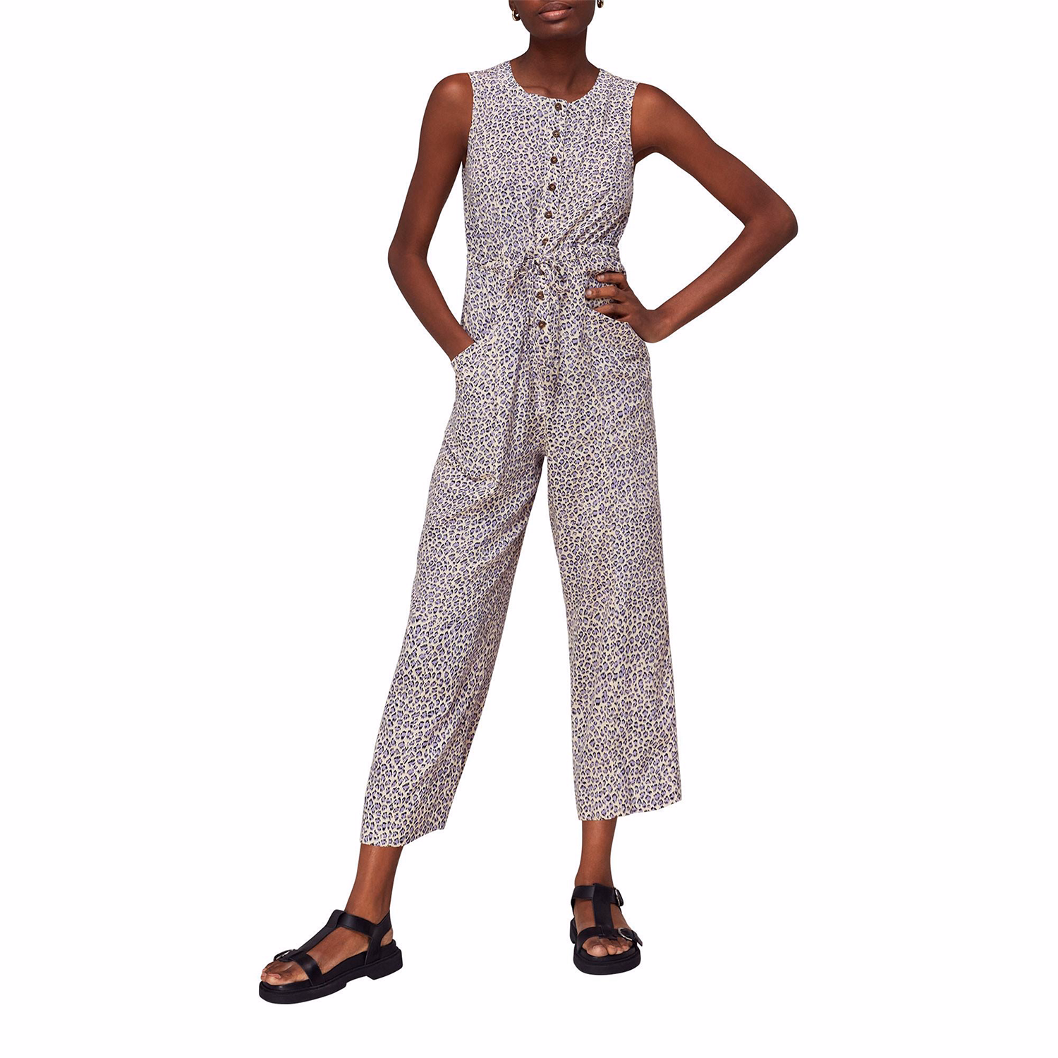 Jess Dashed Leopard Print Jumpsuit