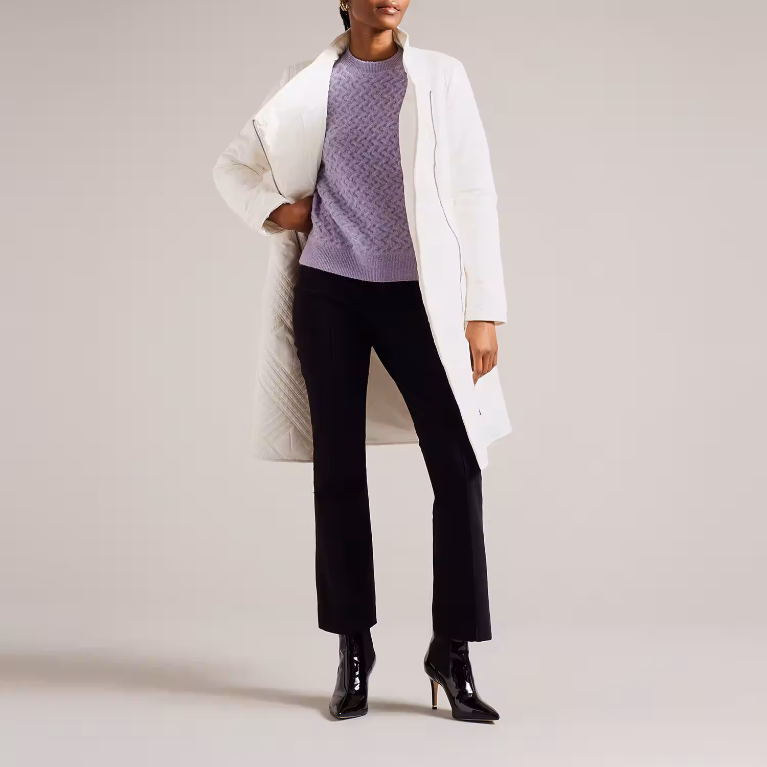 Rosemae Quilted Wrap Coat