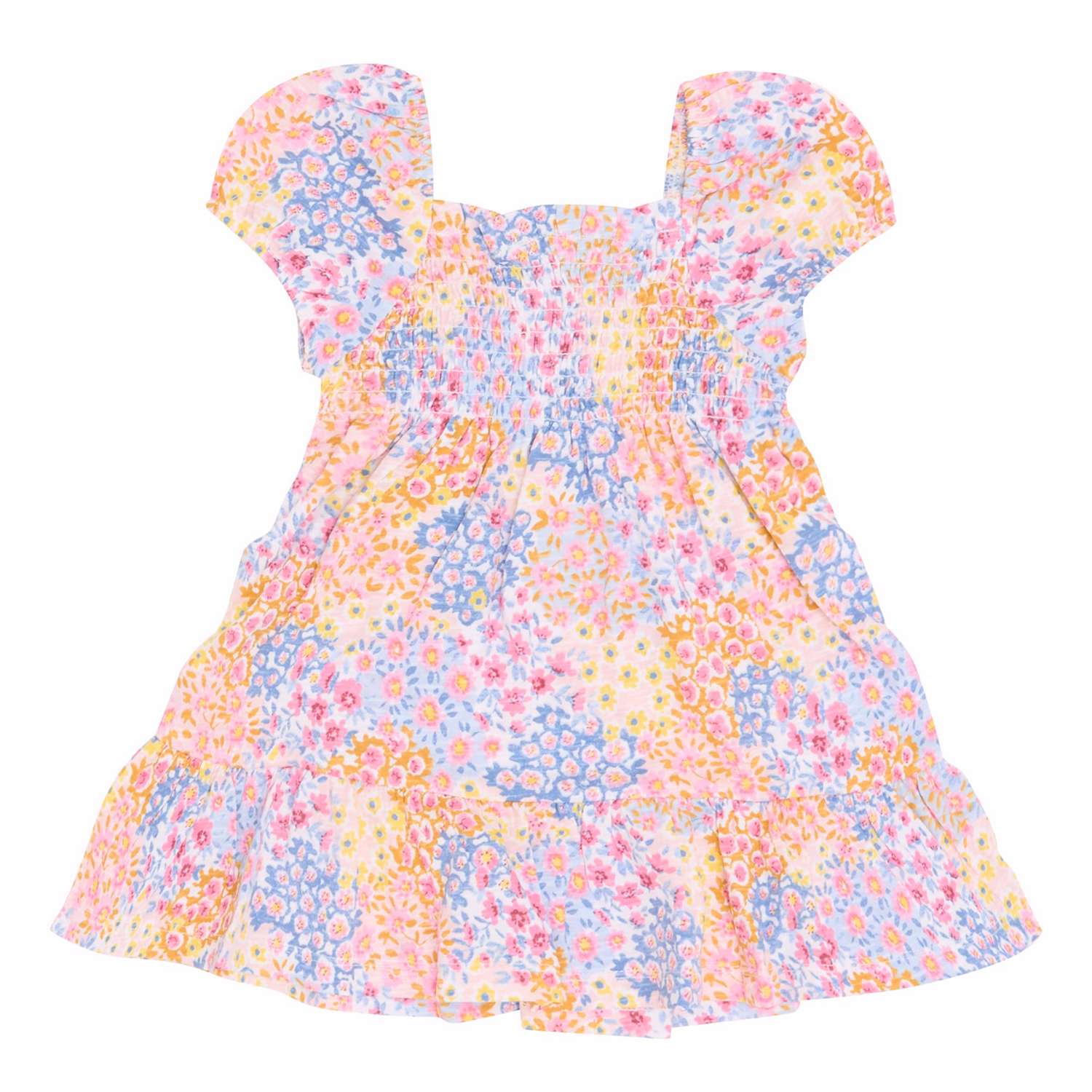 Two-Piece Floral Print Tiered Dress & Headband Set