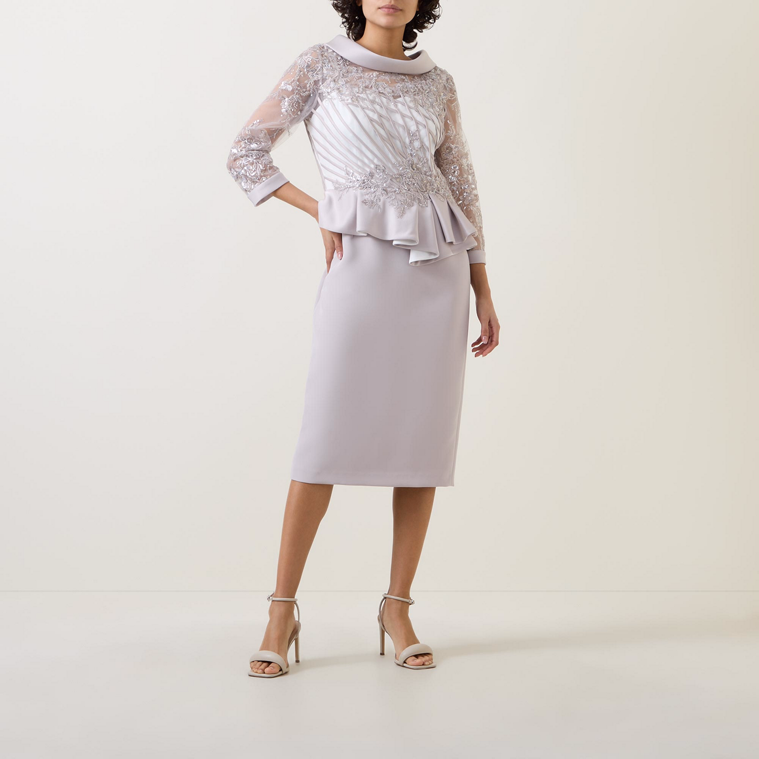 Floral Embroidered Fitted Dress