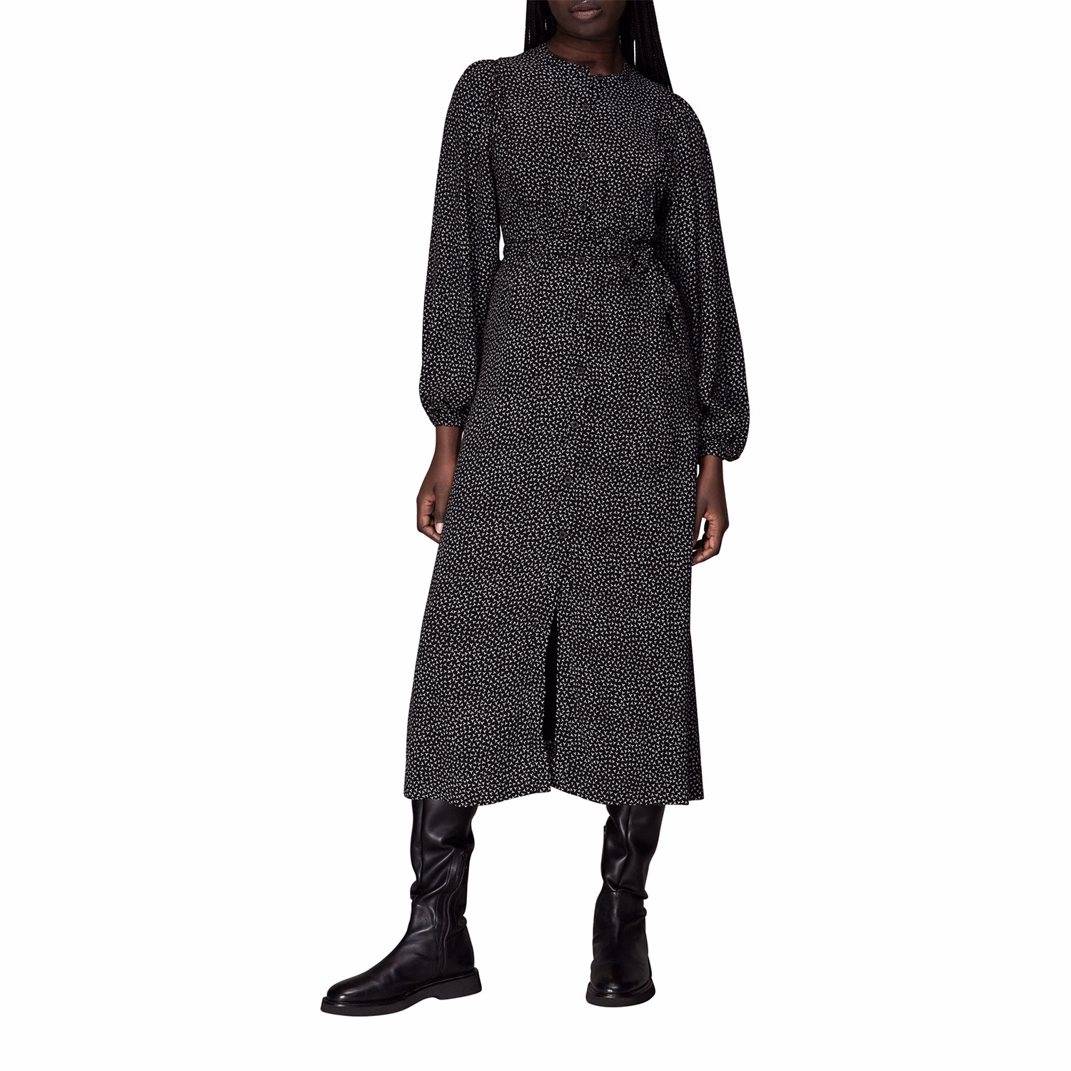 Scattered Y Print Midi Dress