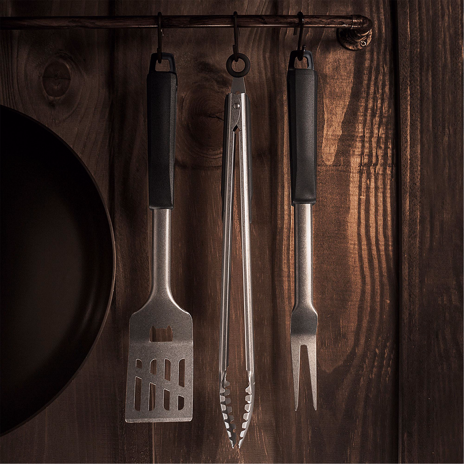 Black Collection Three Piece Barbeque Tools Set