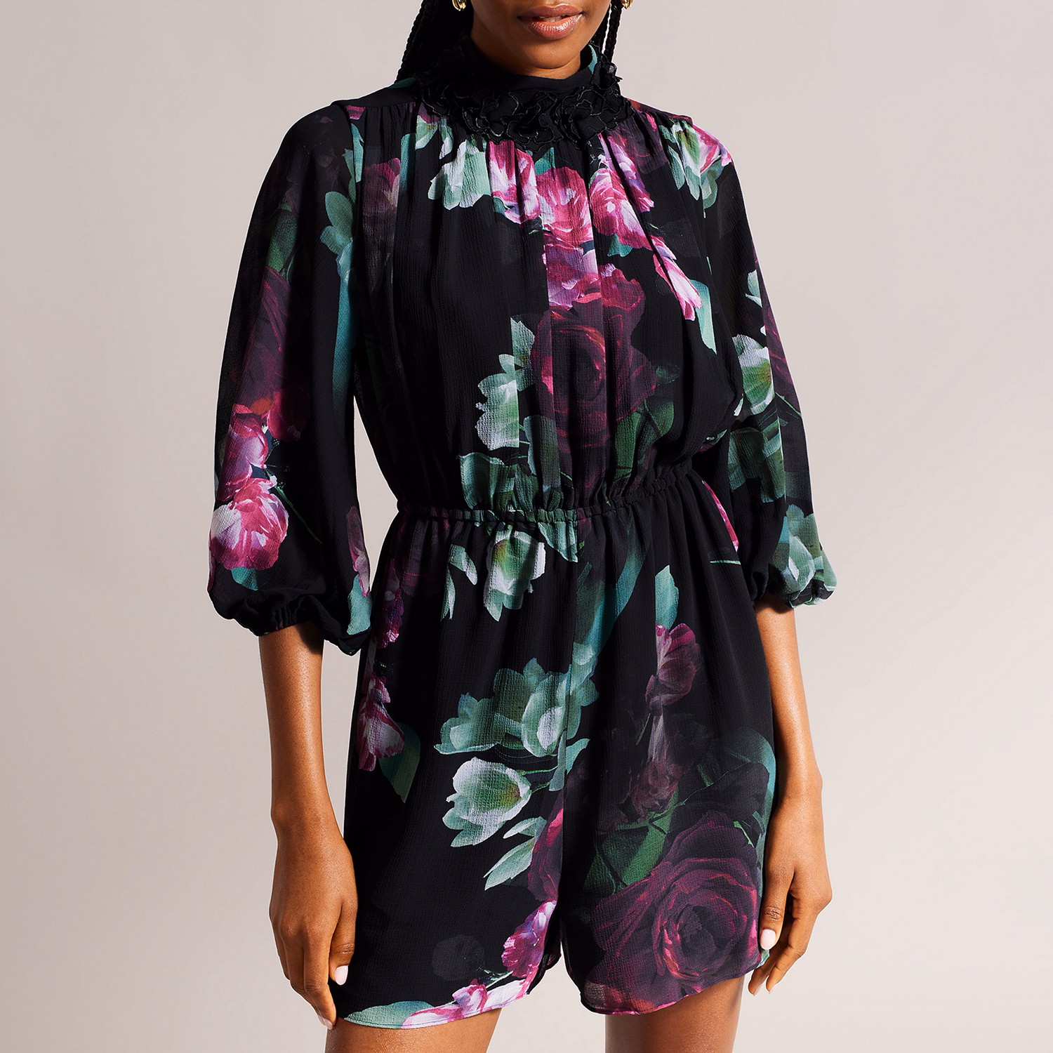 Faelynn Pleated Floral Playsuit