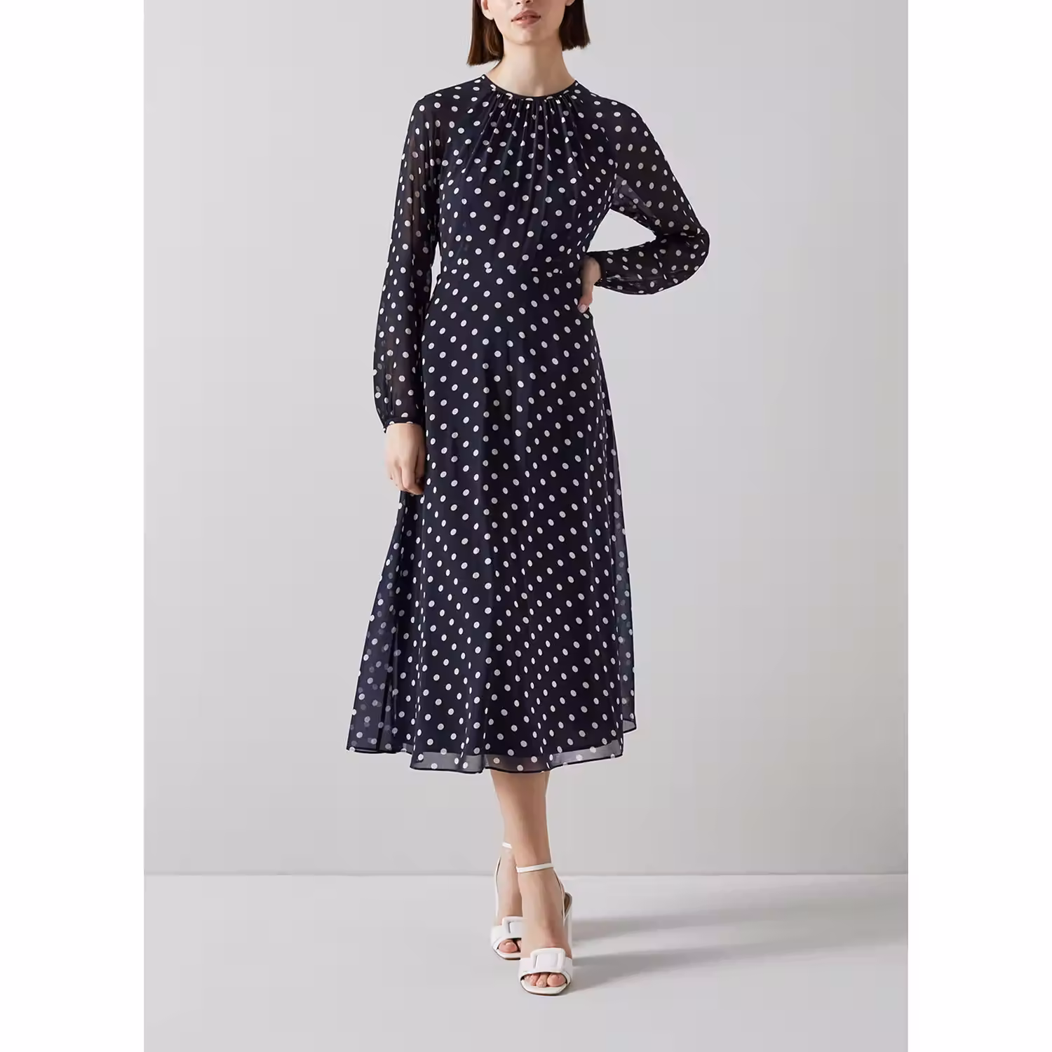 Addison Spot Midi Dress