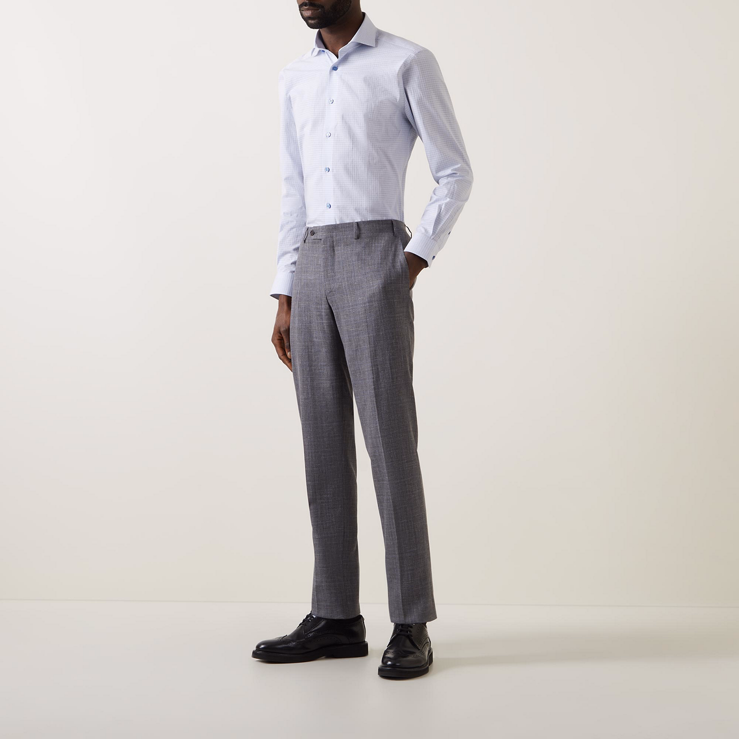 Tonal Grid Tapered Fit Shirt