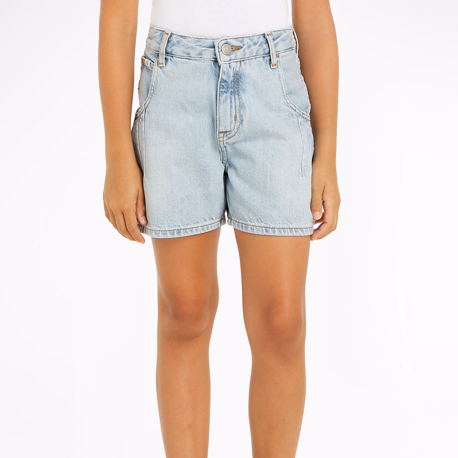 High-Rise Barrel Denim Shorts