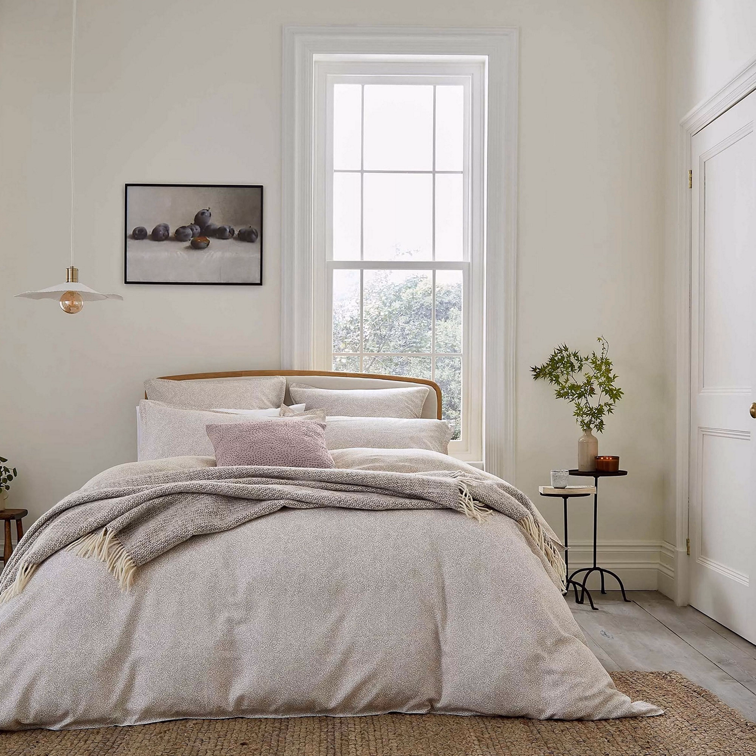 Florin Square Pillowcase Pair Heather