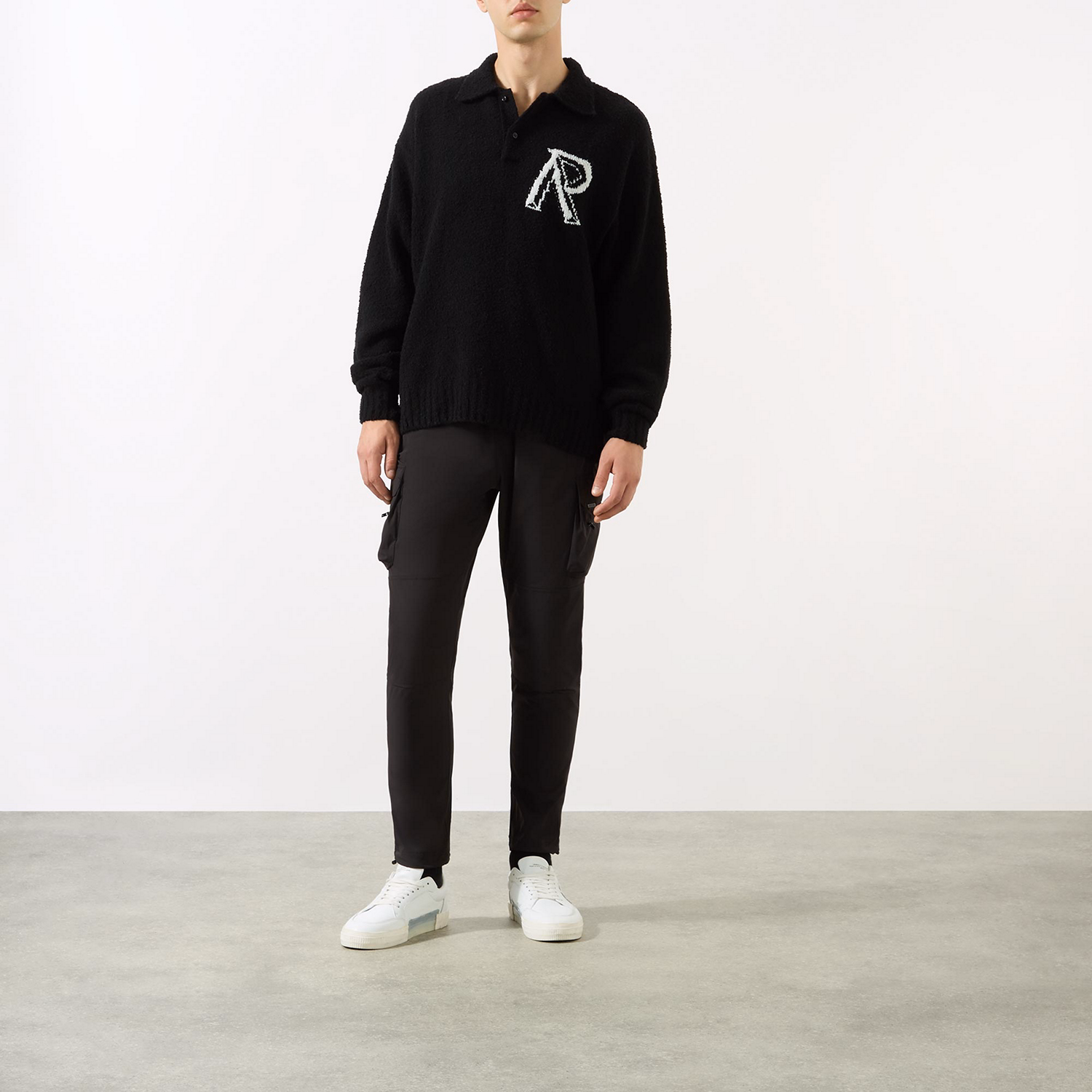 Boucle Initial Knitted Polo Shirt