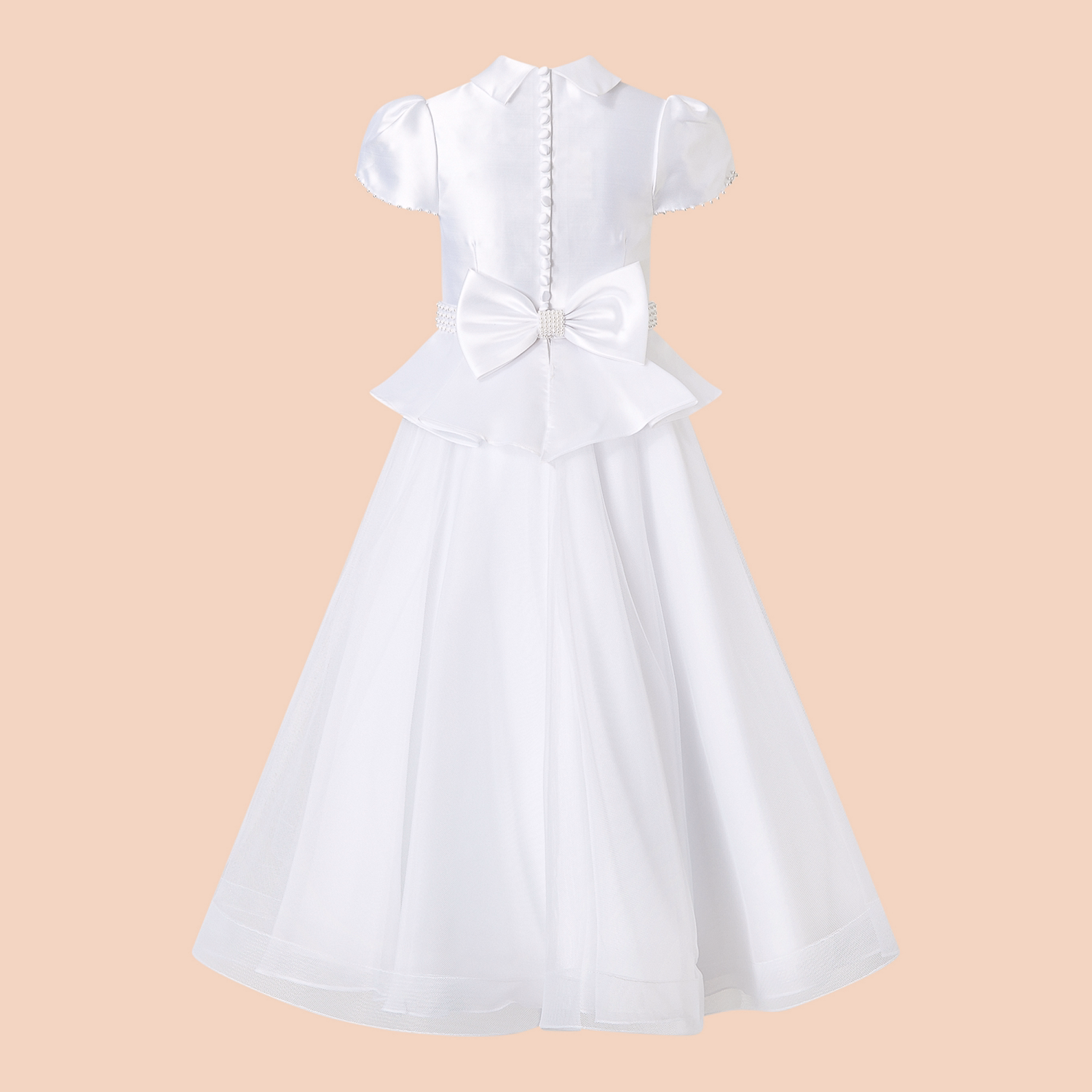 Bow Neckline Communion Dress
