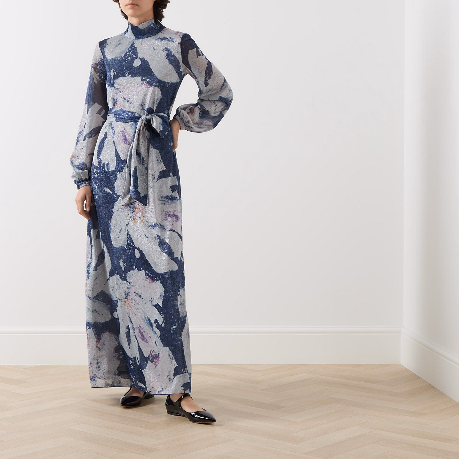 Calco Floral Sheer Dress