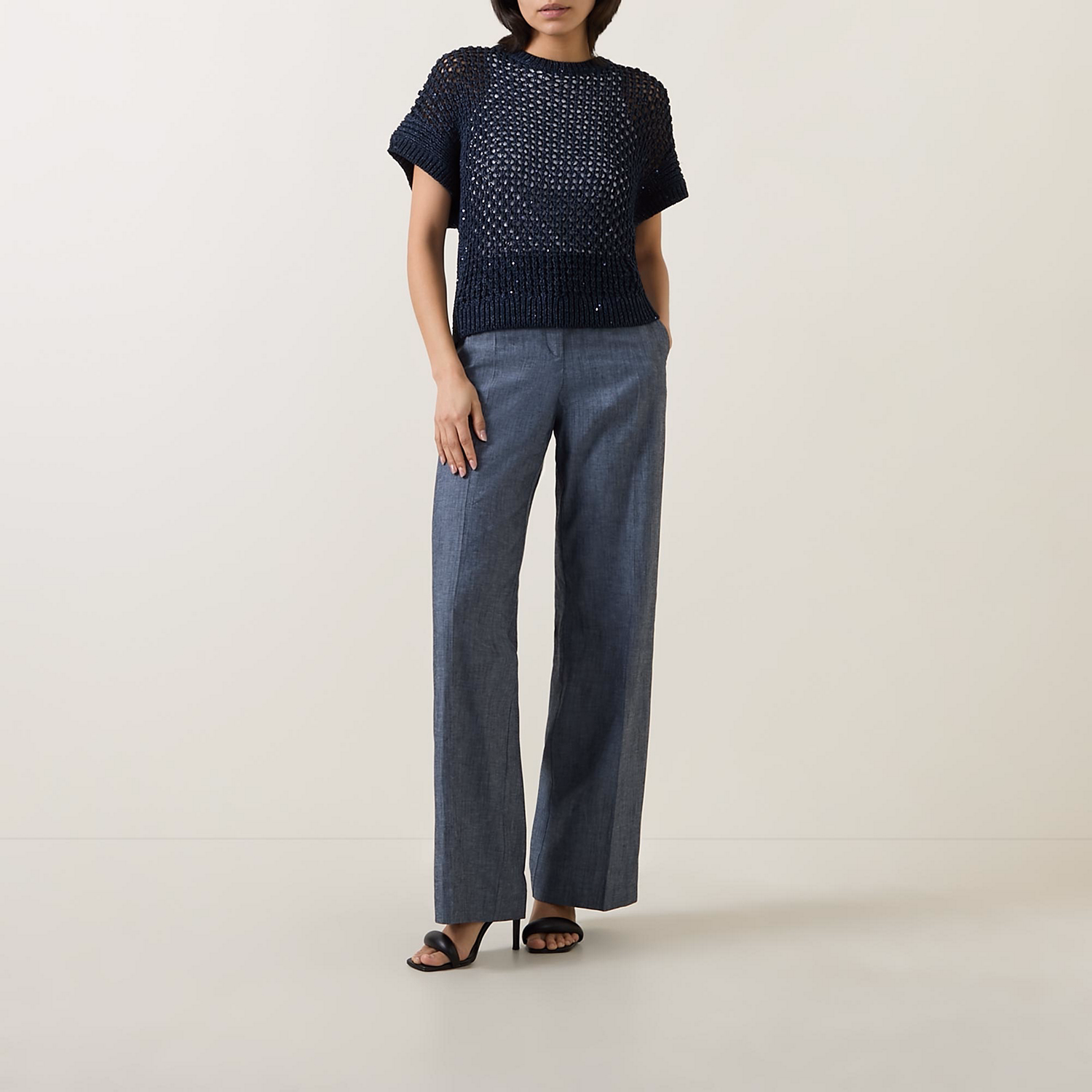 Lurex Mesh-Knit Sweater