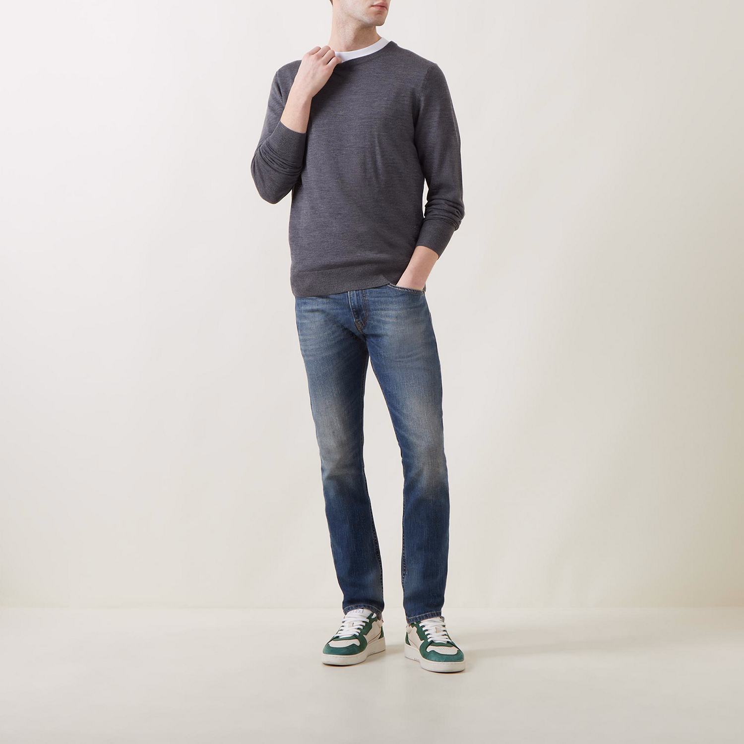 Crew Neck Merino Wool Sweater