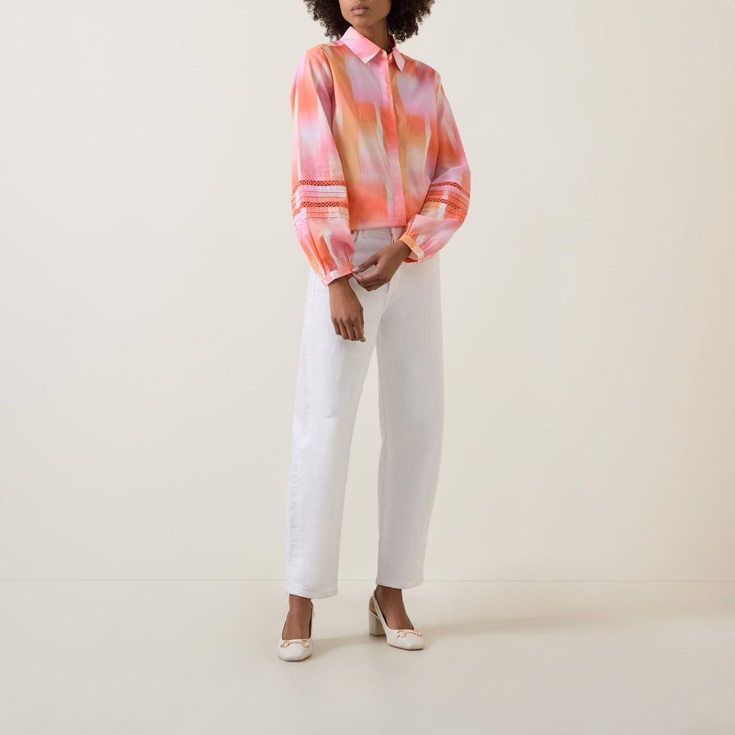 Printed Puff-Sleeve Shirt