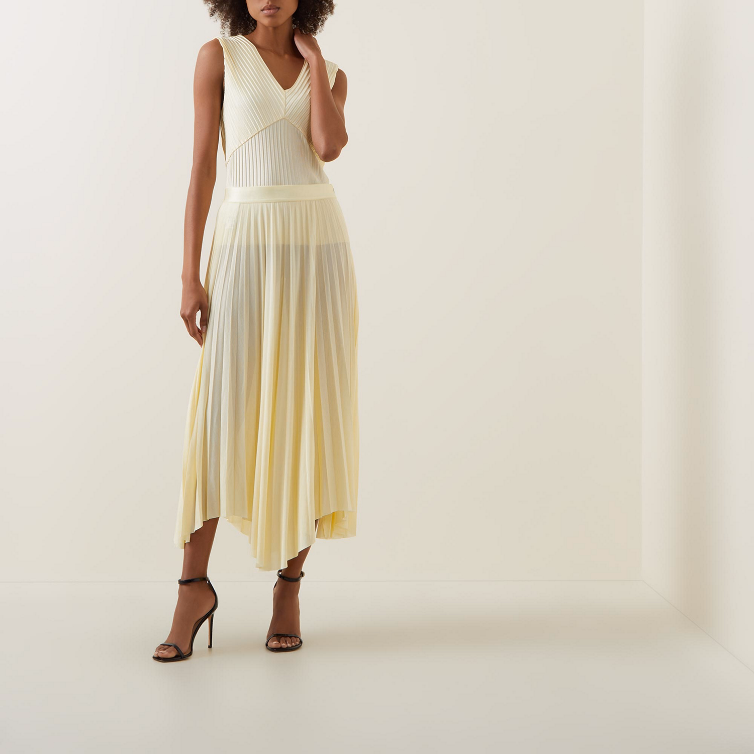 Exala Pleated Asymmetrical Skirt