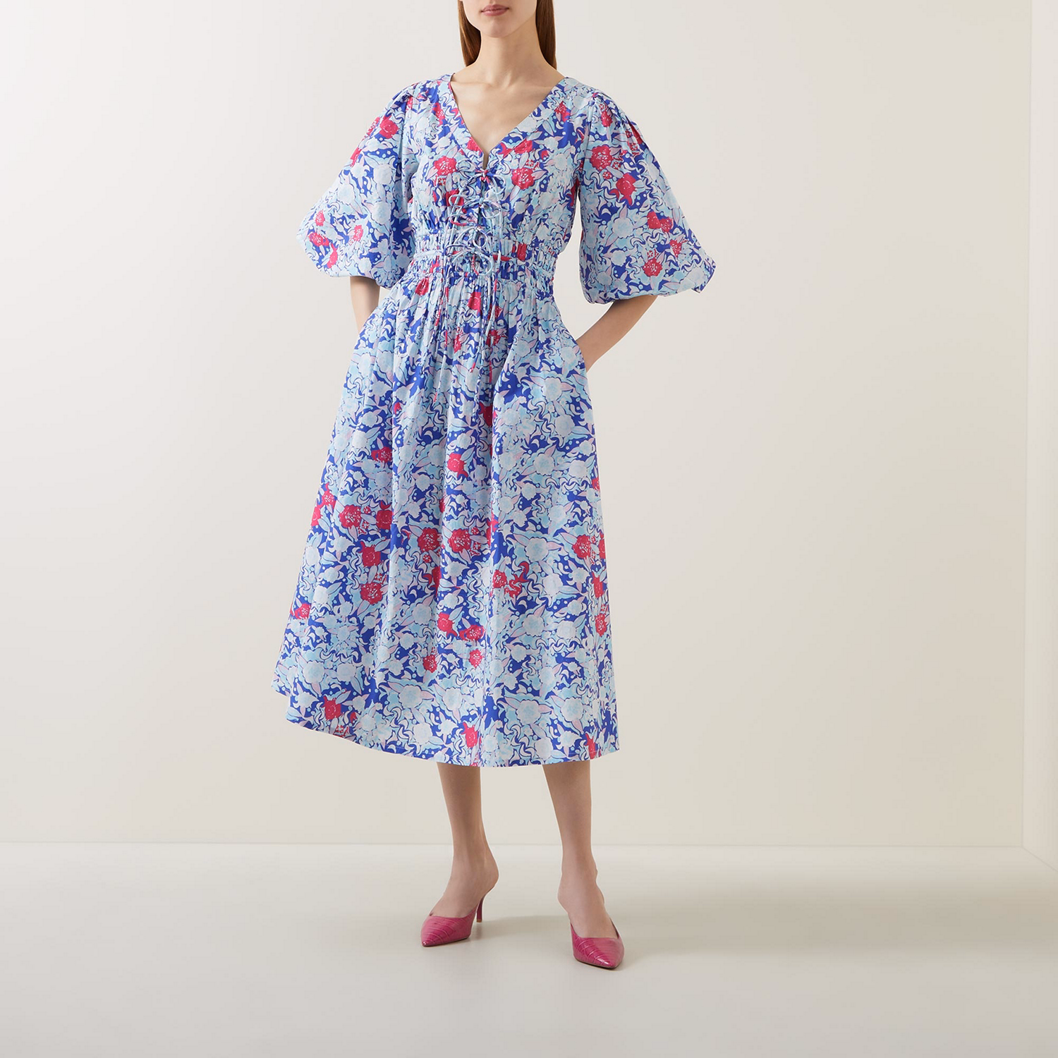 Julie Cut-Out Floral Print Dress