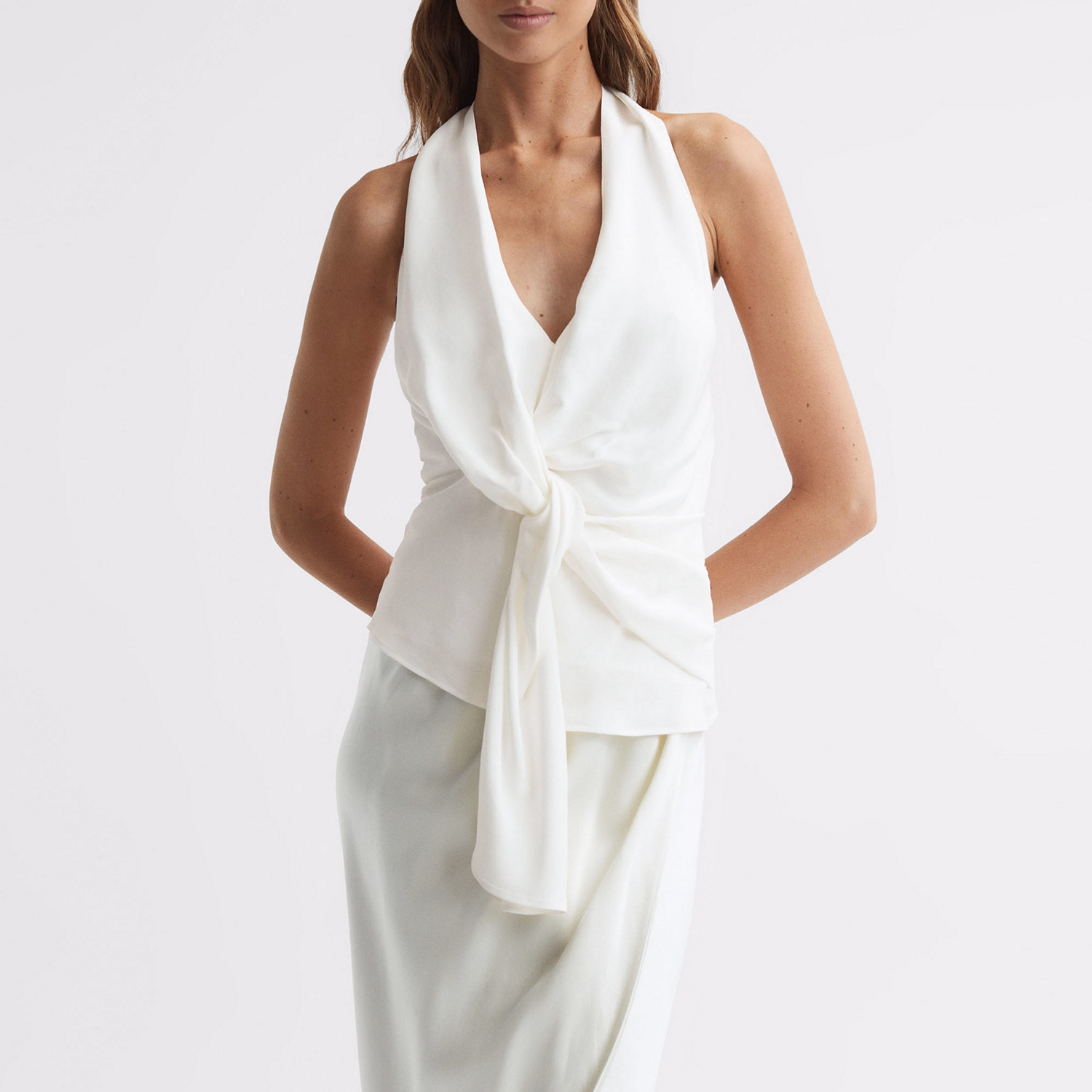 Freda Tie Halter Neck Sleeveless Blouse