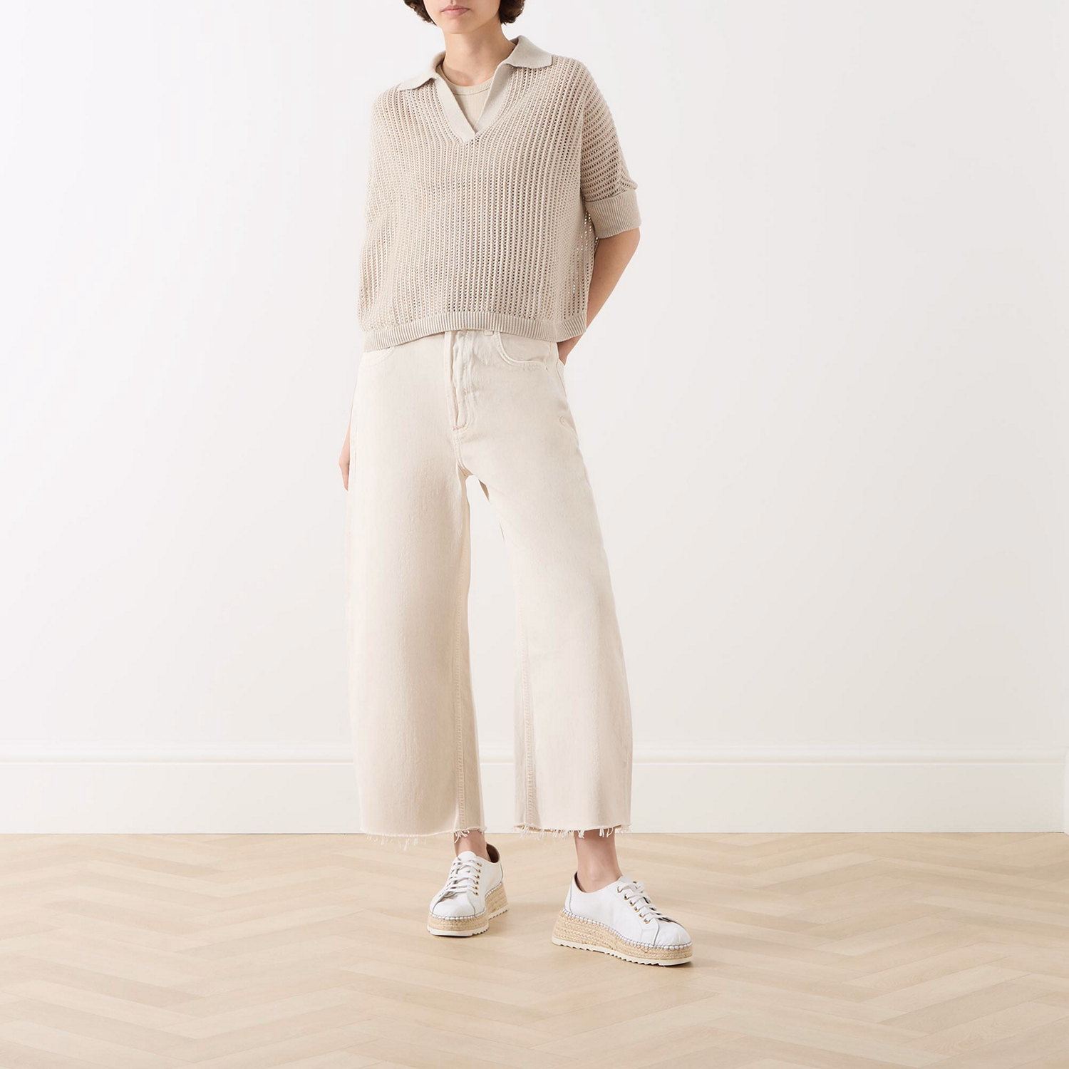 Open Knit Polo Shirt