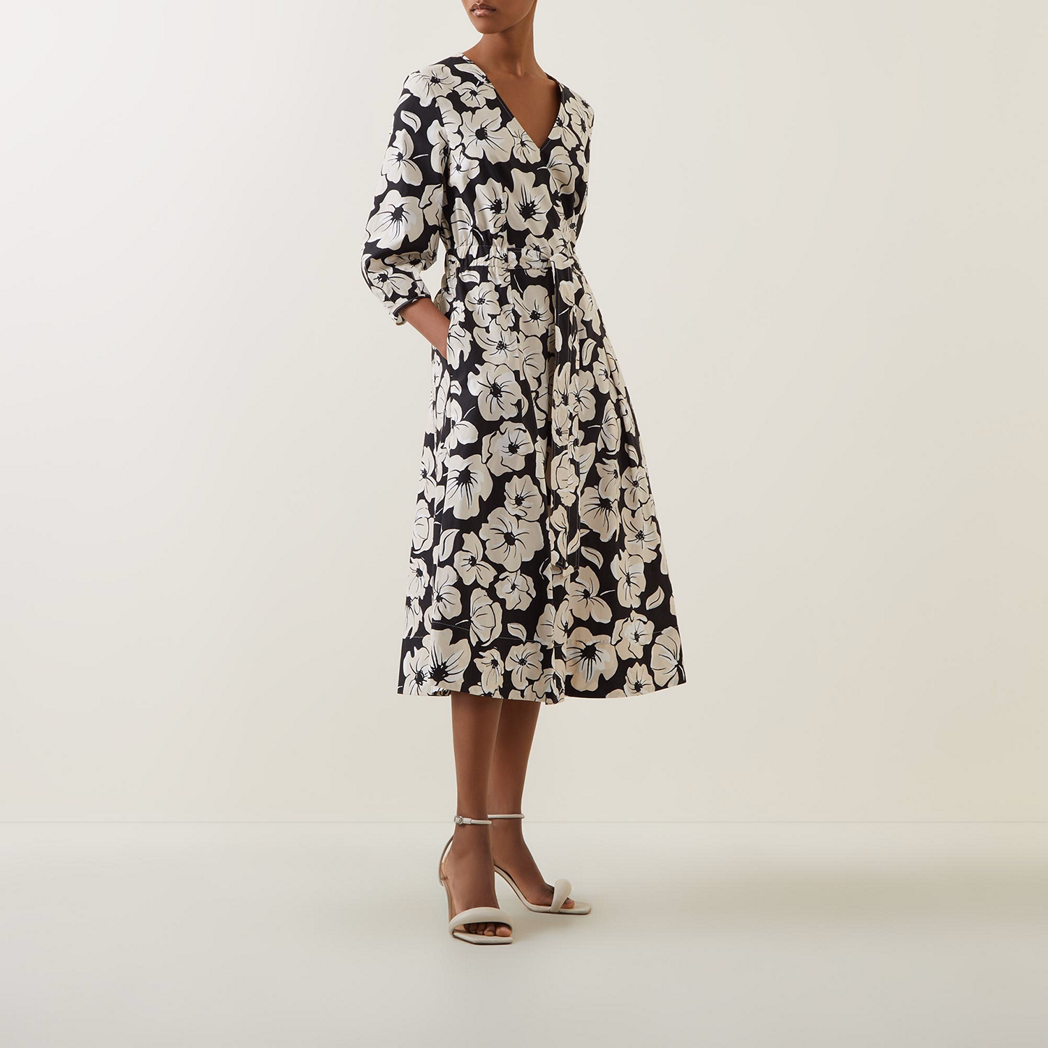 Belted Floral Print Dress