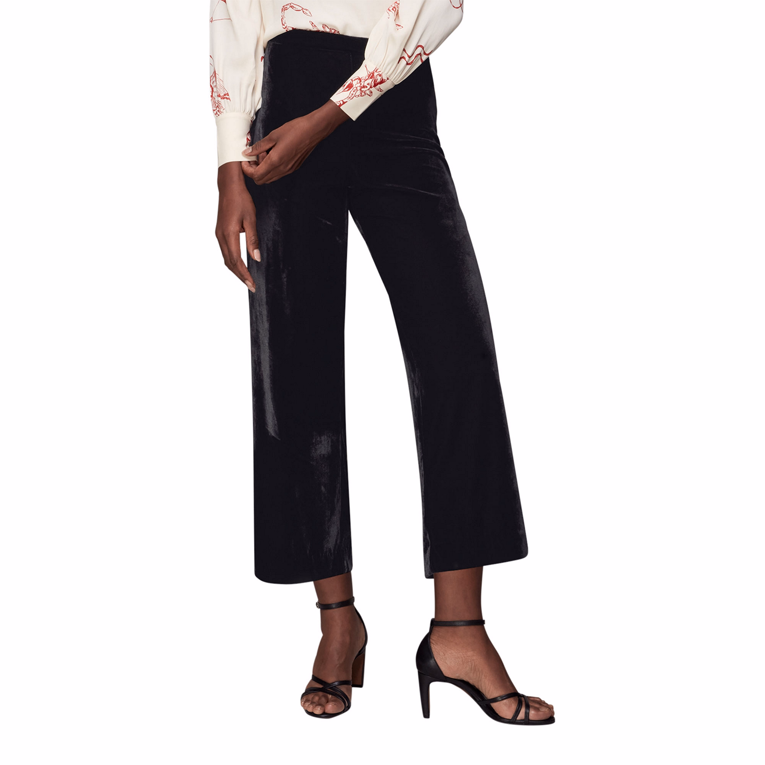 Velvet Wide Leg Crop Trouser