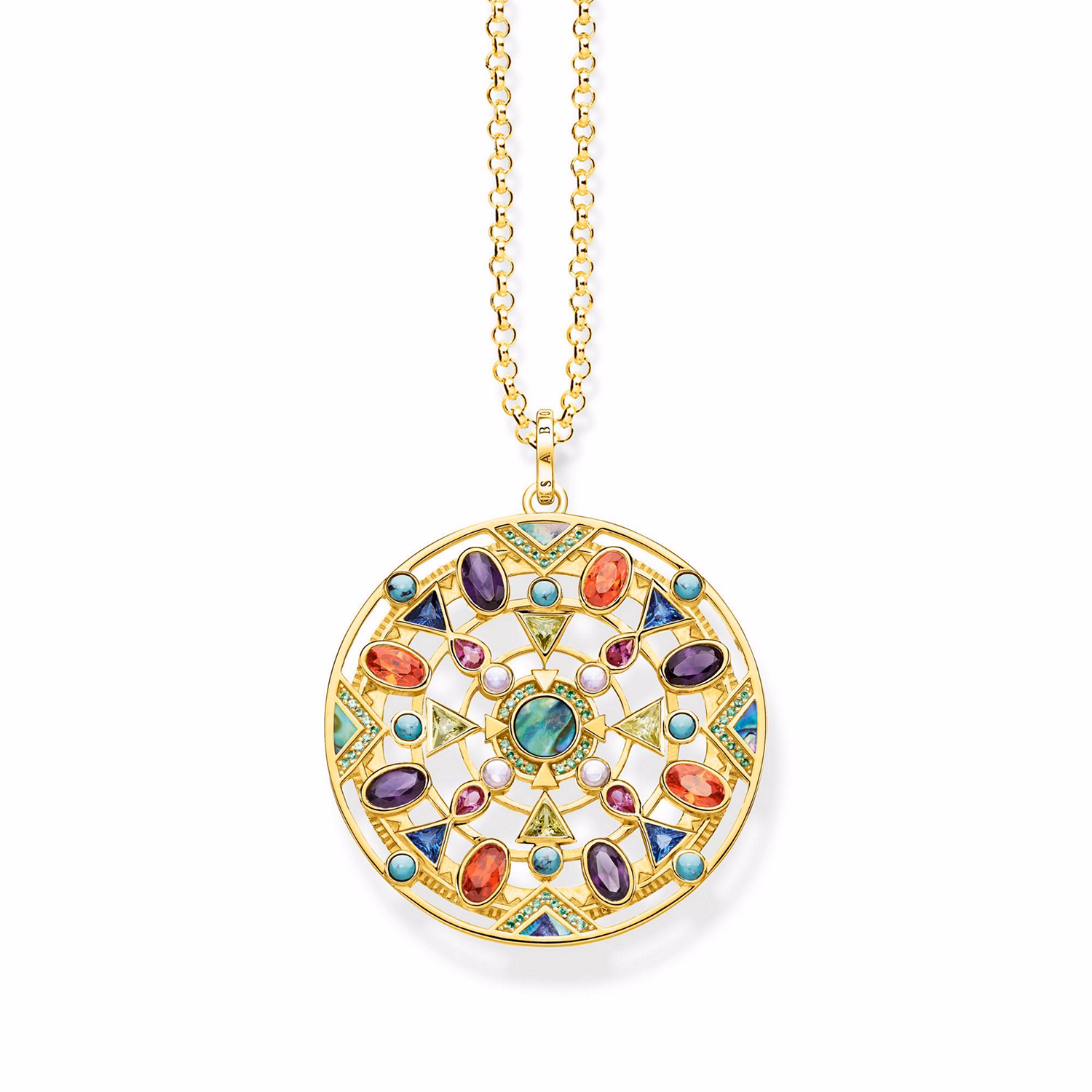 Multi-Coloured Stone Pendant Charm