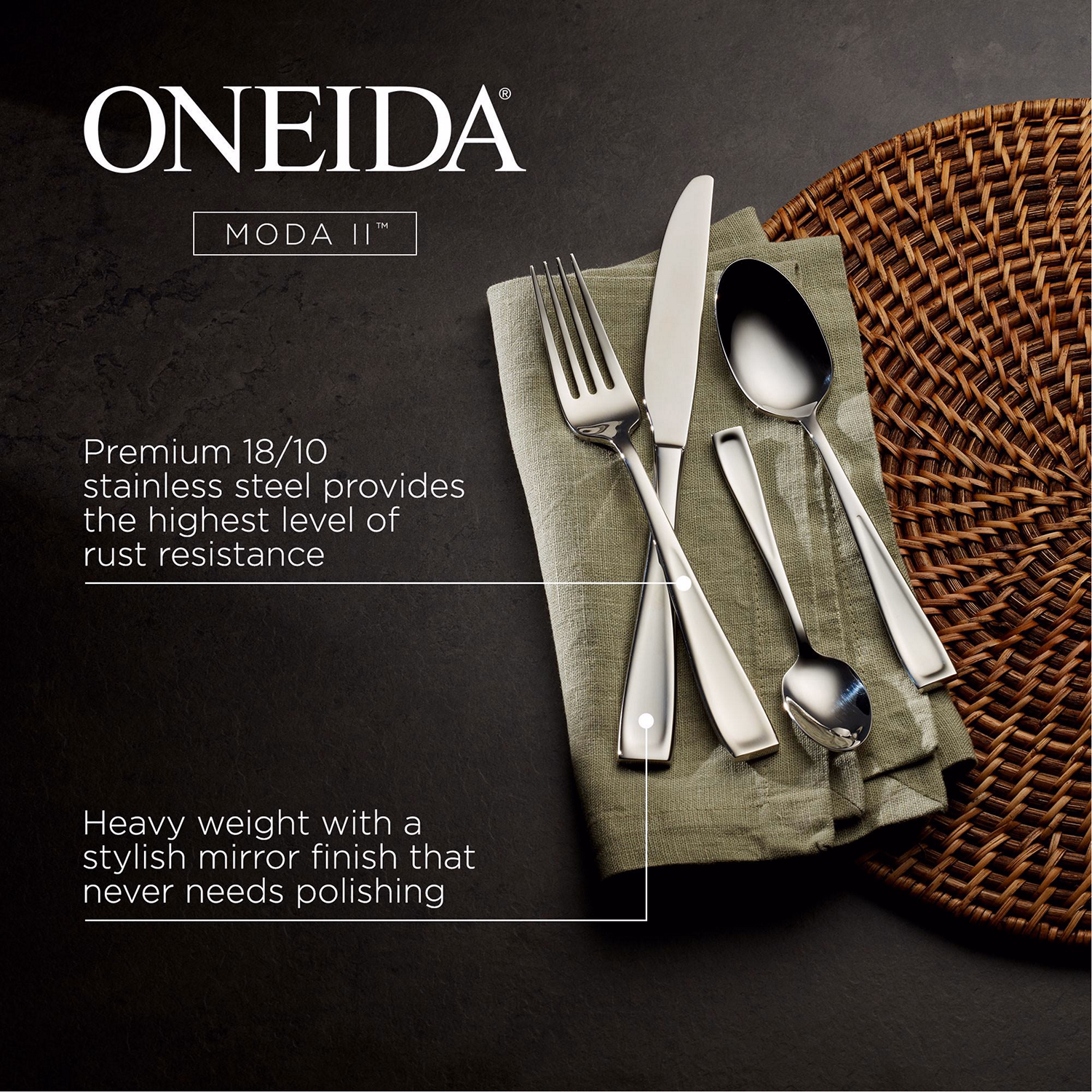 Moda 16 Piece Premium 18/10 Cutlery Set