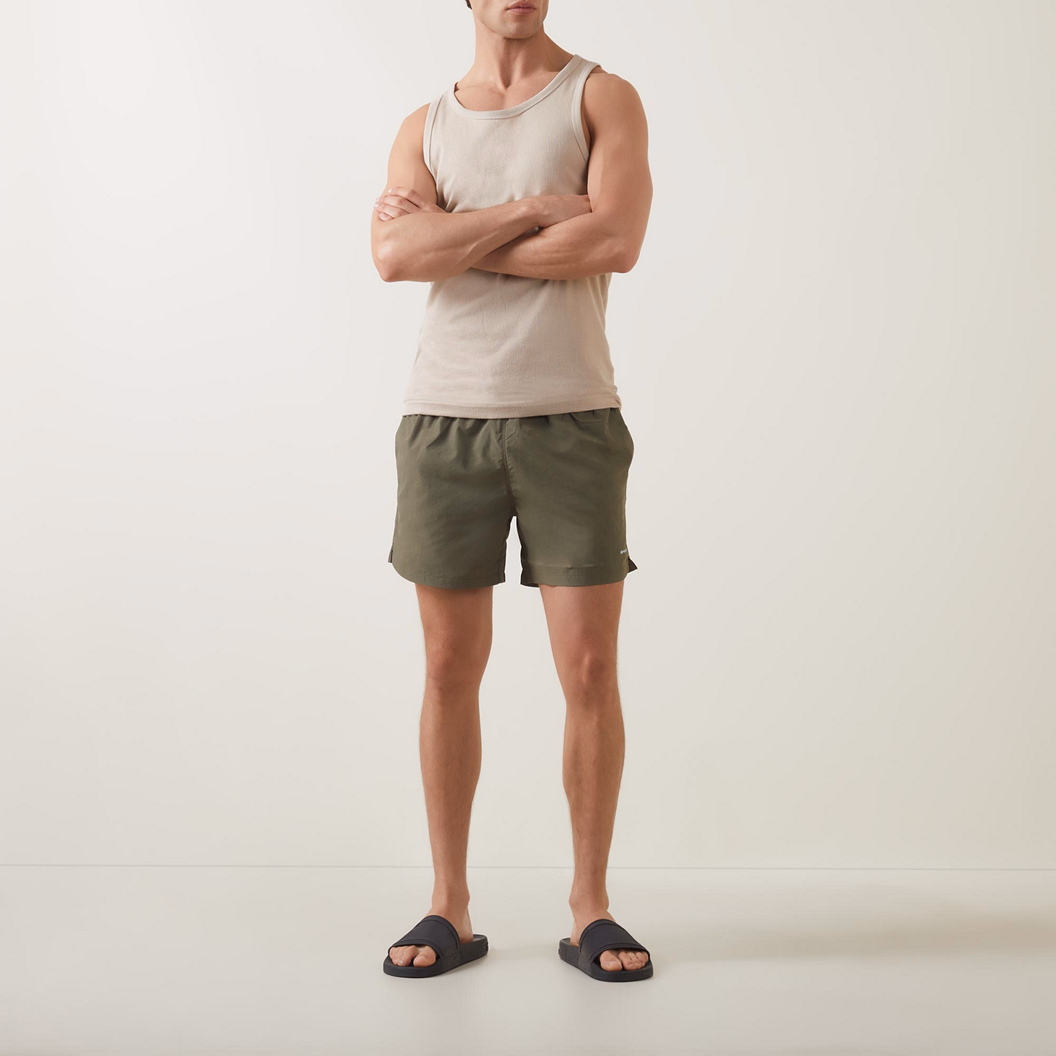 Logo Embroidered Drawstring Swim Shorts