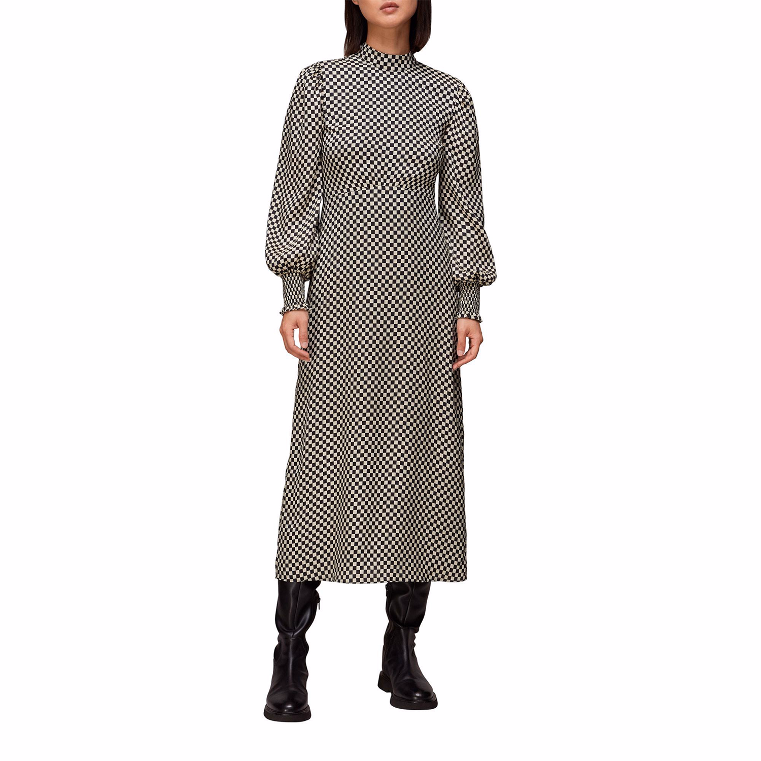 Darcie Checkerboard Midi Dress