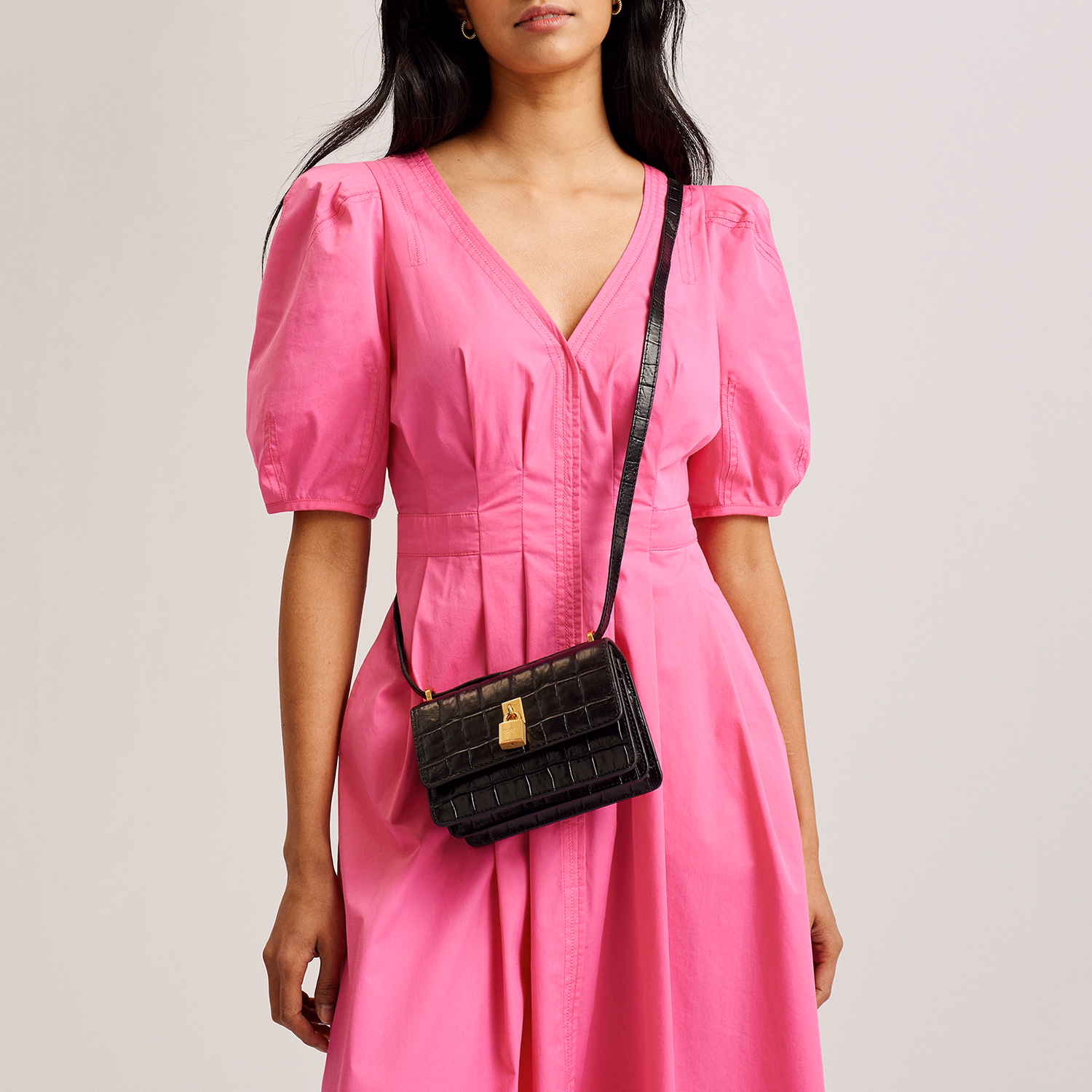 Ssloane Leather Padlock Mini Shoulder Bag