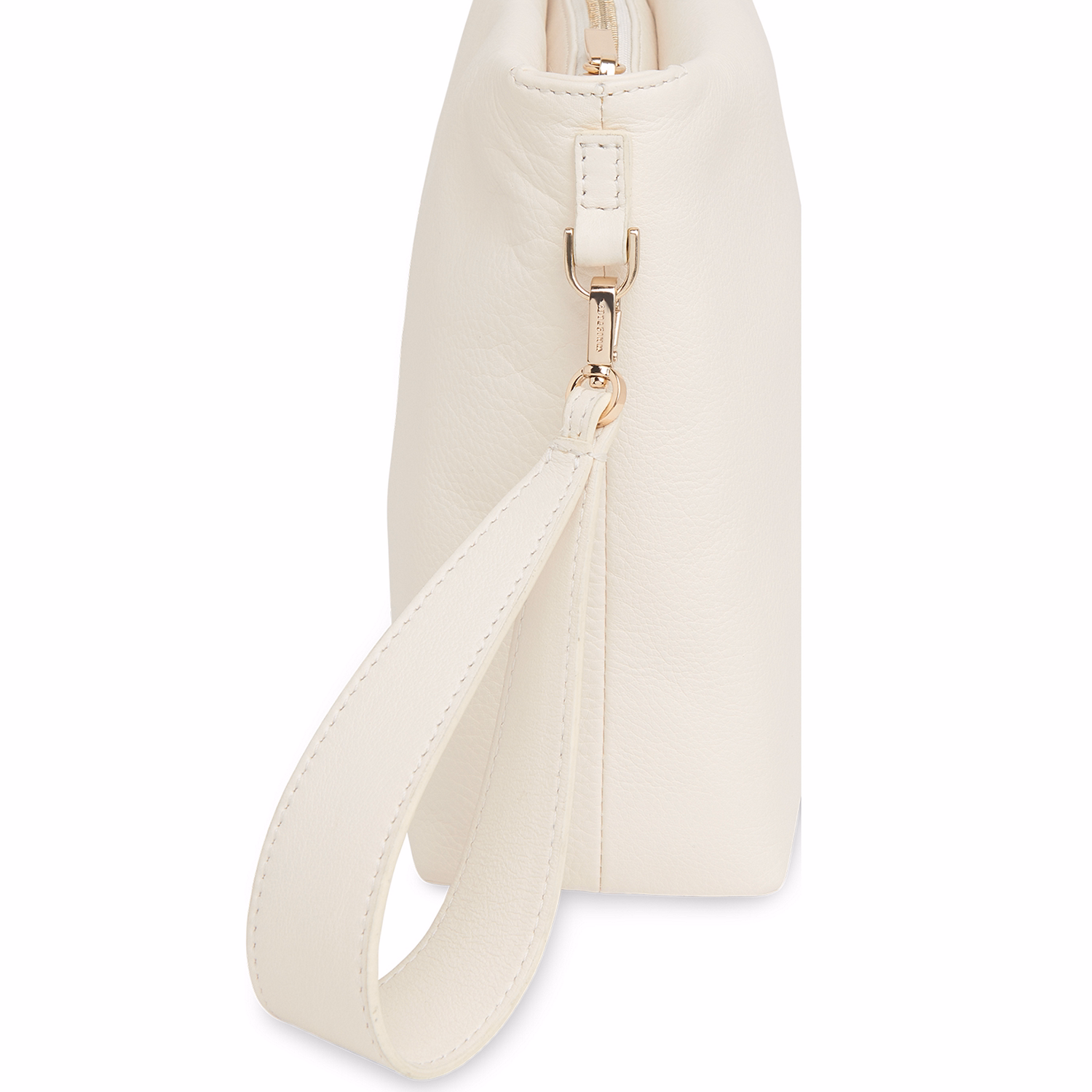 Avah Zip Top Leather Clutch