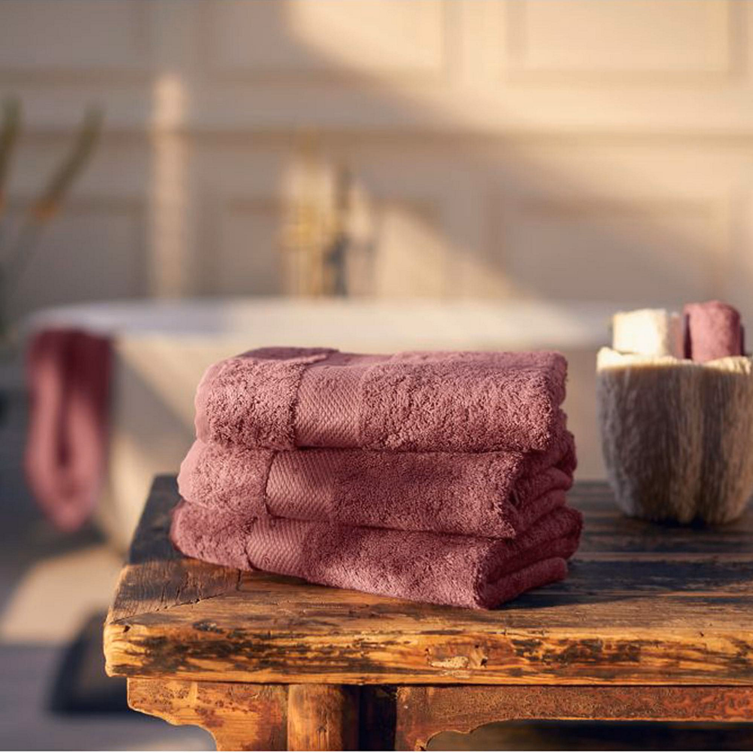 Super Smooth Bamboo Cotton Towel Powder Pink