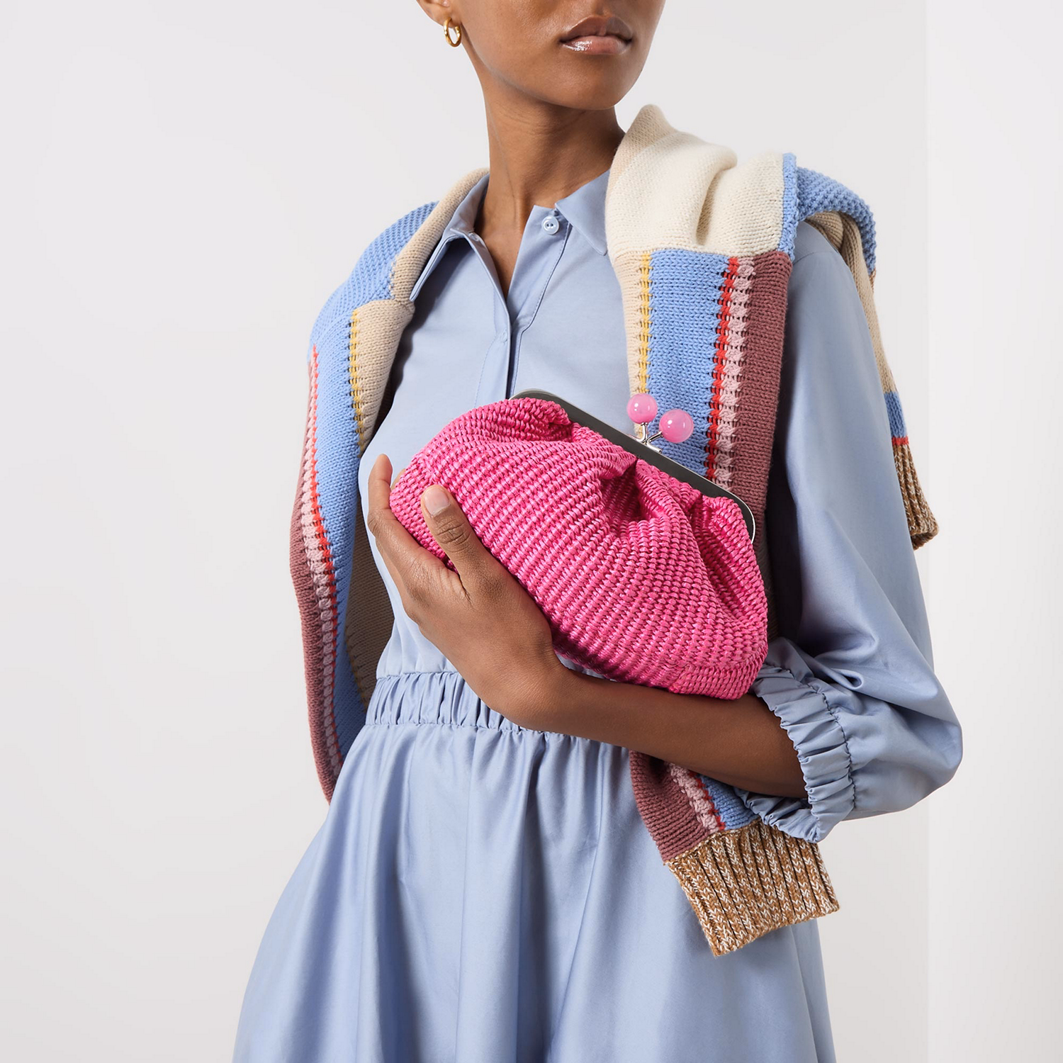 Palmas Mini Raffia Clutch